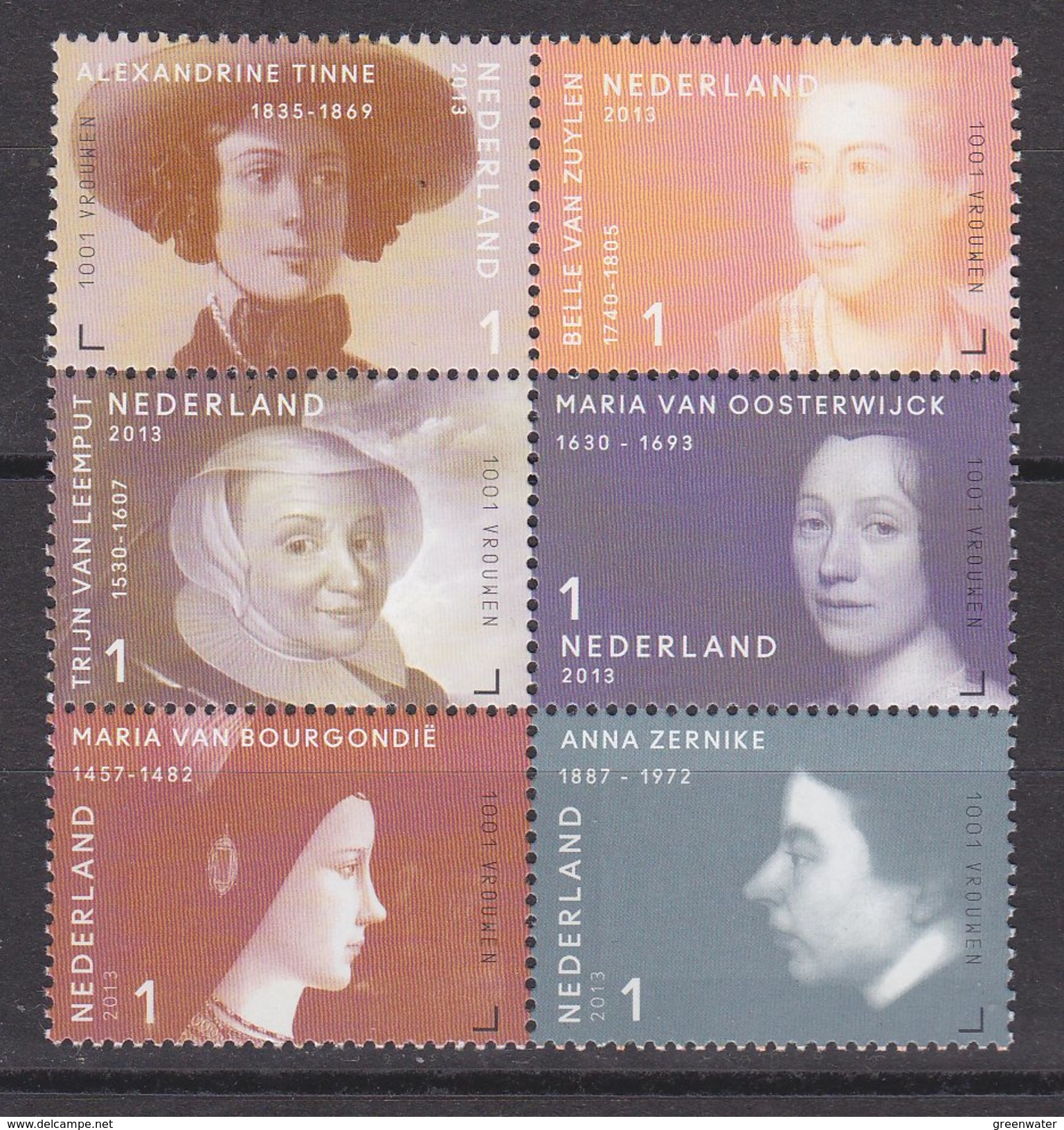 Nederland 2013 1001 Vrouwen  6v ** Mnh (34935) - Ongebruikt