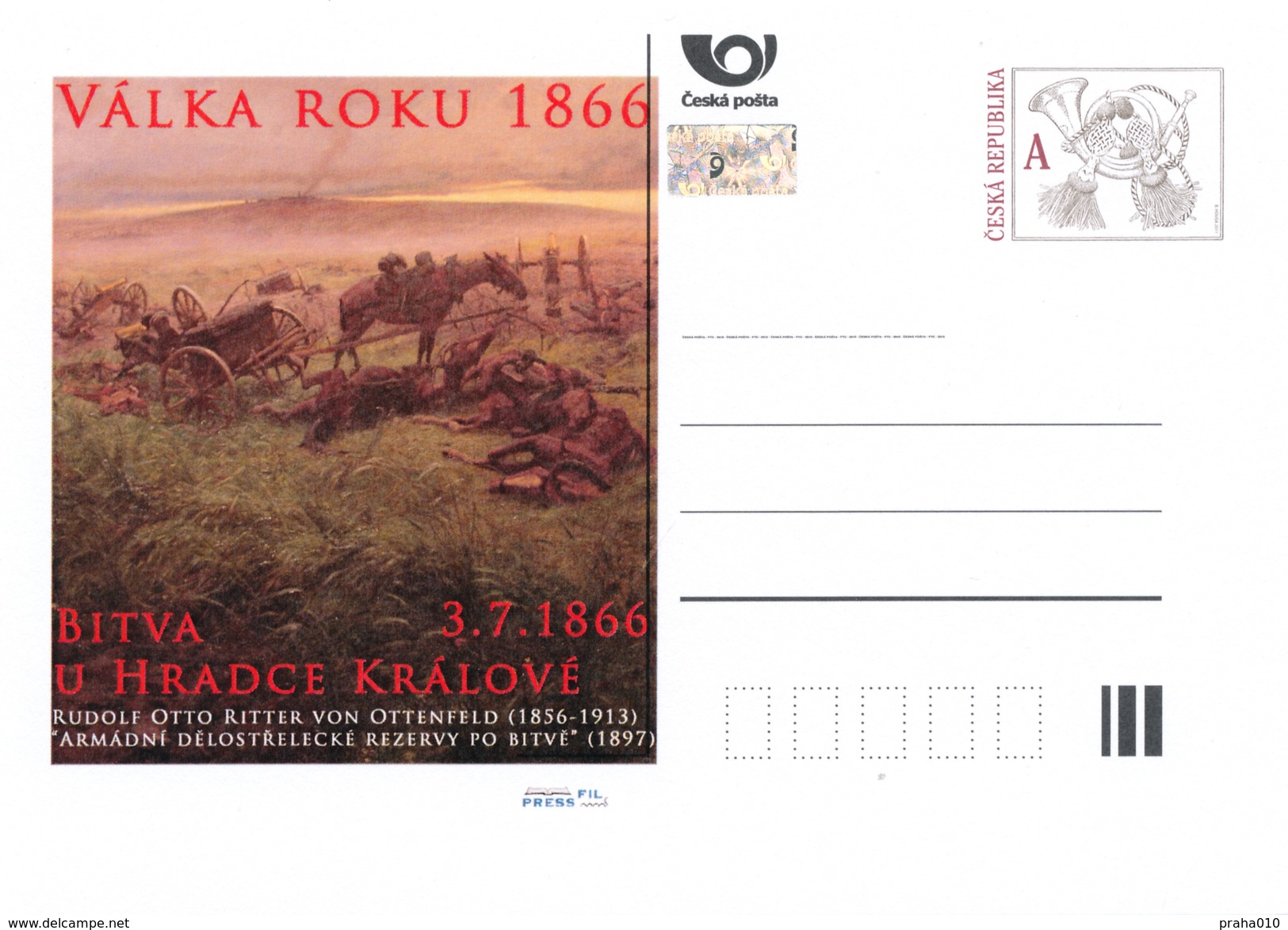 Czech Rep. / Postal Stat. (Pre2016/97) War Of 1866 (6 Pcs.) - Battle Of Custoza, Nachod, Königgrätz (3), Lissa - Sonstige & Ohne Zuordnung