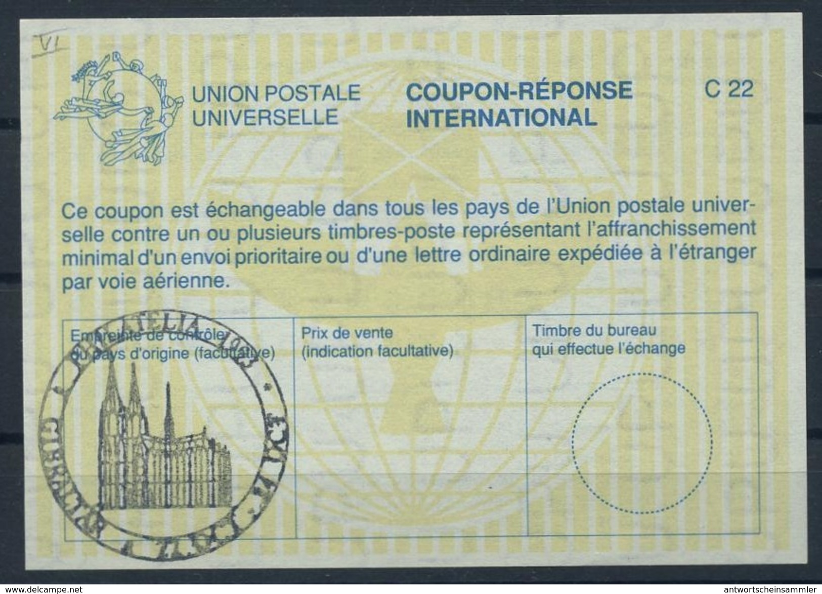 GIBRALTAR  La26 International Reply Coupon Reponse Antwortschein IAS IRC  O PHILATELIA 1993 KÖLN Stamp Exhibition - Gibraltar