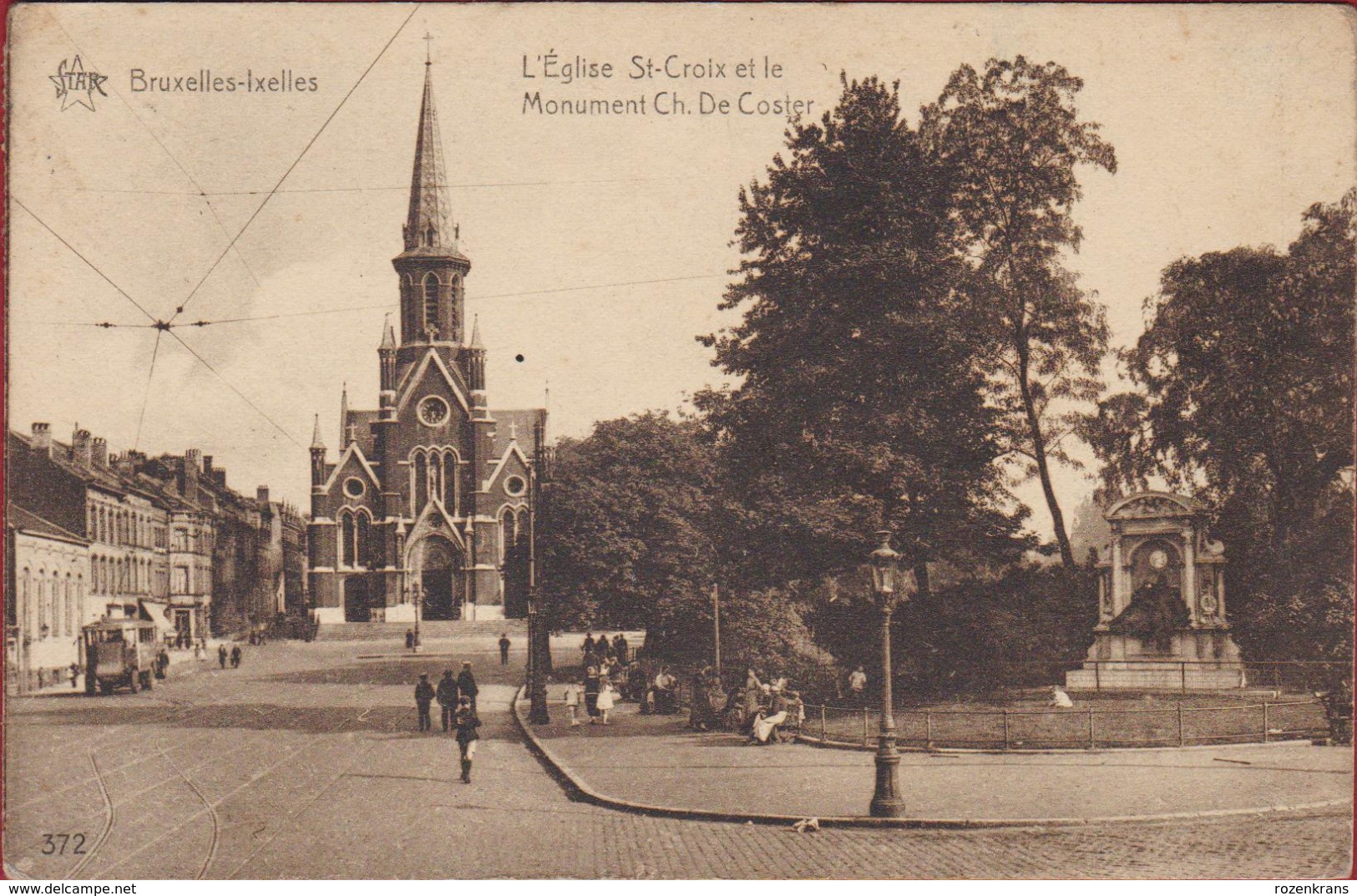 Elsene Ixelles Bruxelles Brussel L' Eglise St-Croix Et Le Monument De Charles De Coster Ch. 1929 ZELDZAAM RARE - Ixelles - Elsene