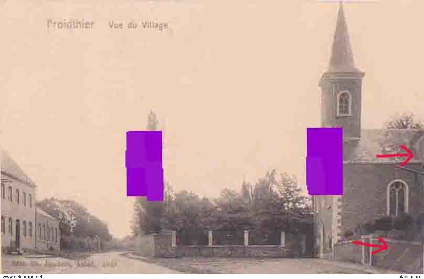 Froidthier ( Thimister Clermont ) Village & Eglise Saint Gilles Cachet Postal 1906 - Thimister-Clermont