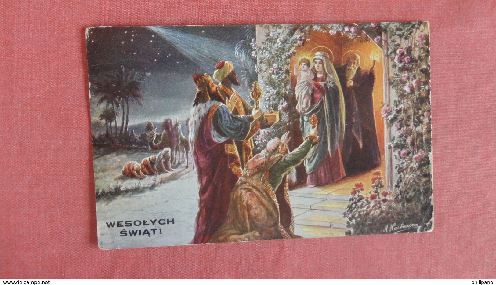 Three Wise Men, Baby Jesus & Mary  Wesolych Swiat    - Ref --2495 - Other & Unclassified