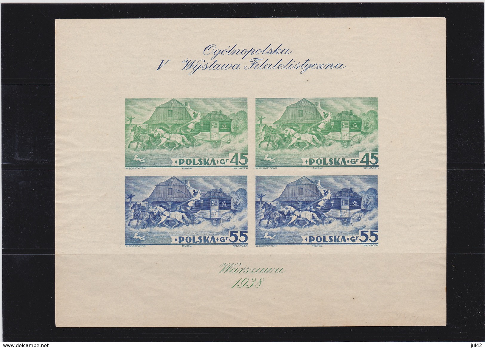 SALE!! 25% OFF !! 1938 Sheet Exhibition MNH Mi. Block 5B, Scott B29 Imperf., Yvert BF 5 Non Dentelé    022 - Ungebraucht