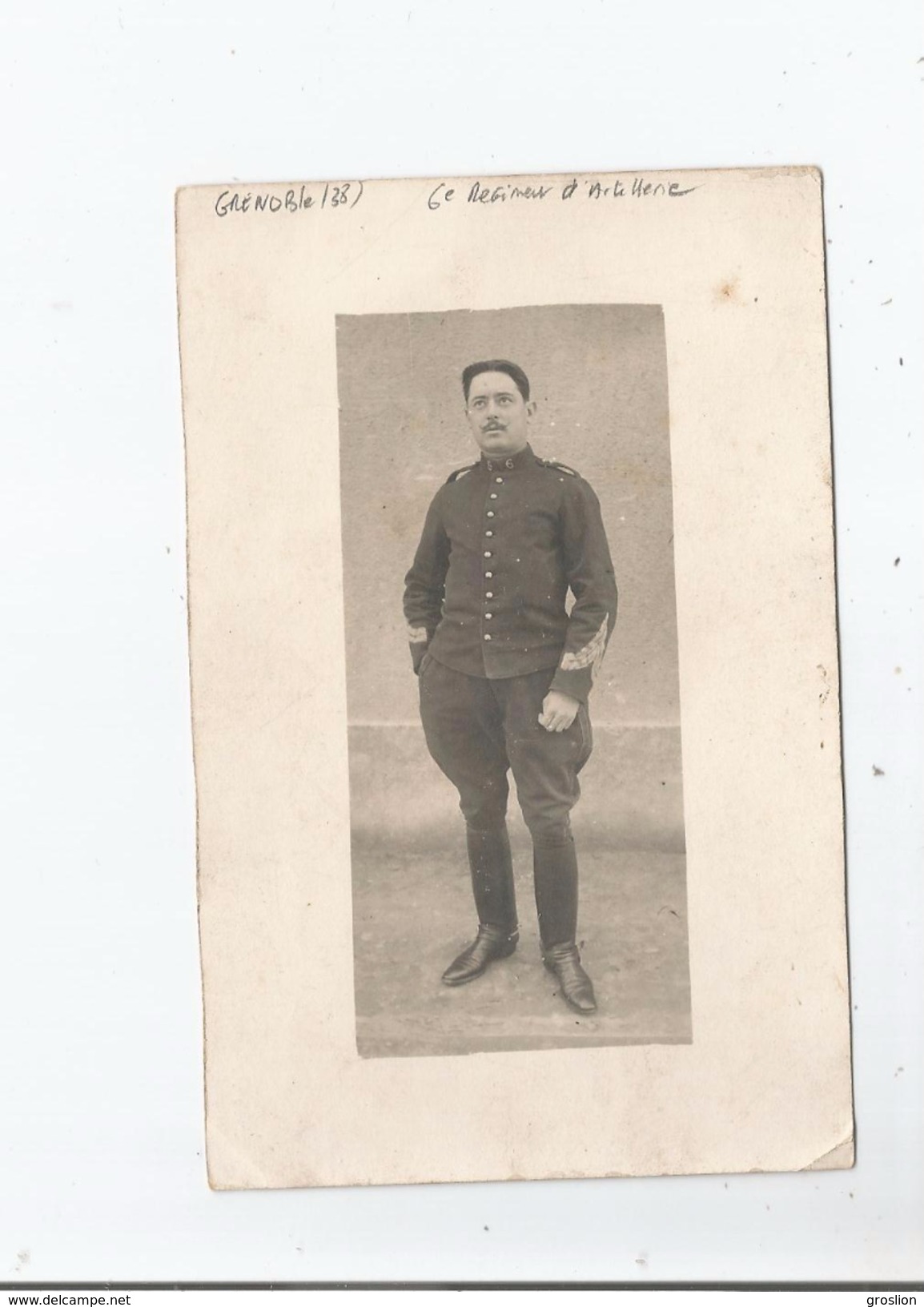 GRENOBLE (ISERE) CARTE PHOTO MILITAIRE DU 6 EME REGIMENT D'ARTILLERIE 1913 - Grenoble