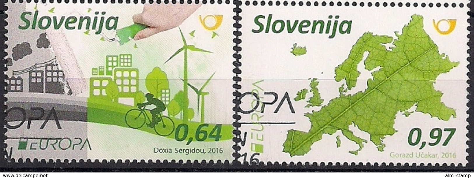 2016 Slowenien Mi. 1199-1200 Used      Europa: Umweltbewusst Leben - 2016