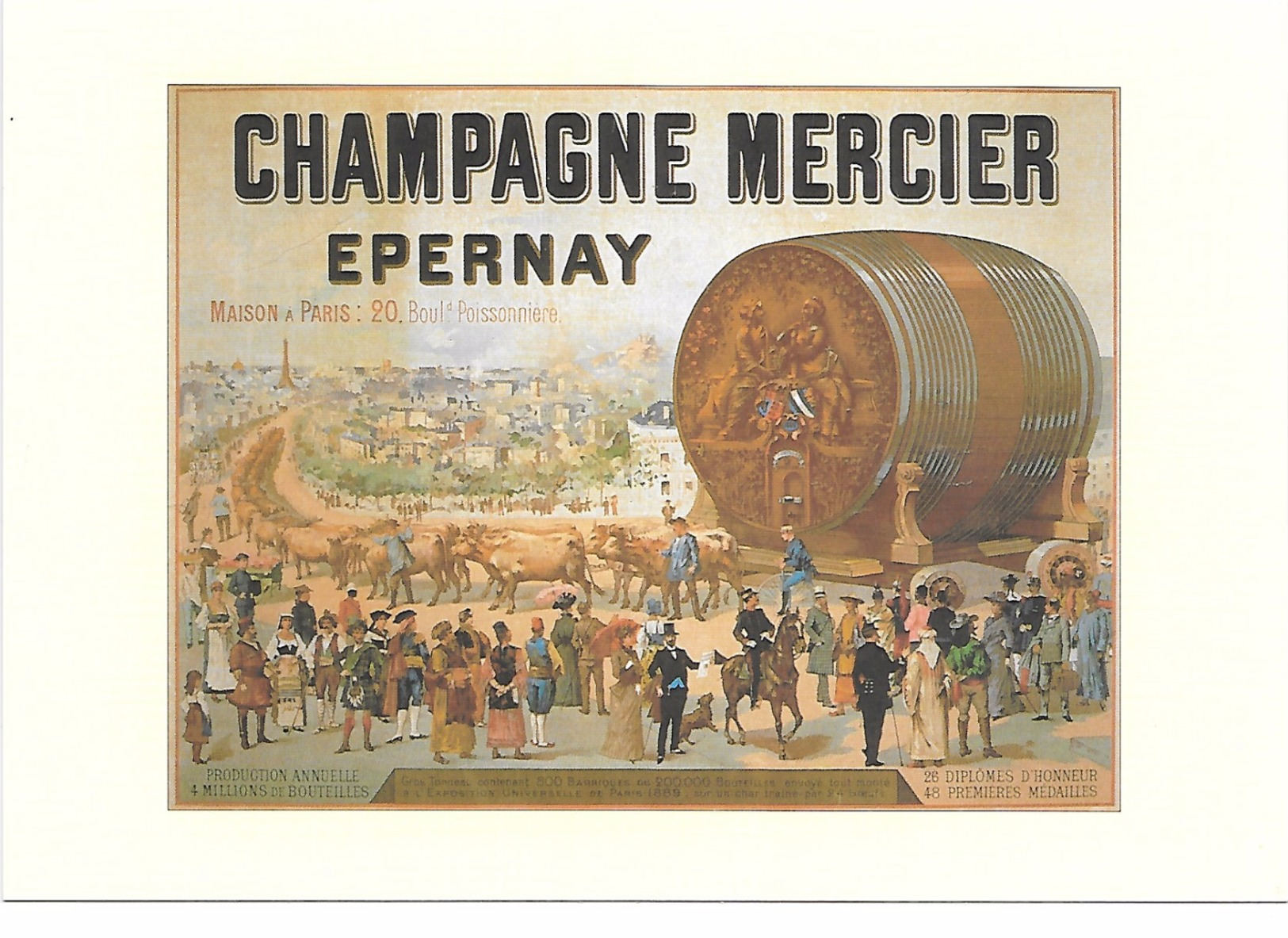 PUBLICITé : ALCOOL TRES BELLE CPM  (  (SUP) CHAMPAGNE MERCIER ( TRES GRAND FORMAT) NEUVE - Advertising