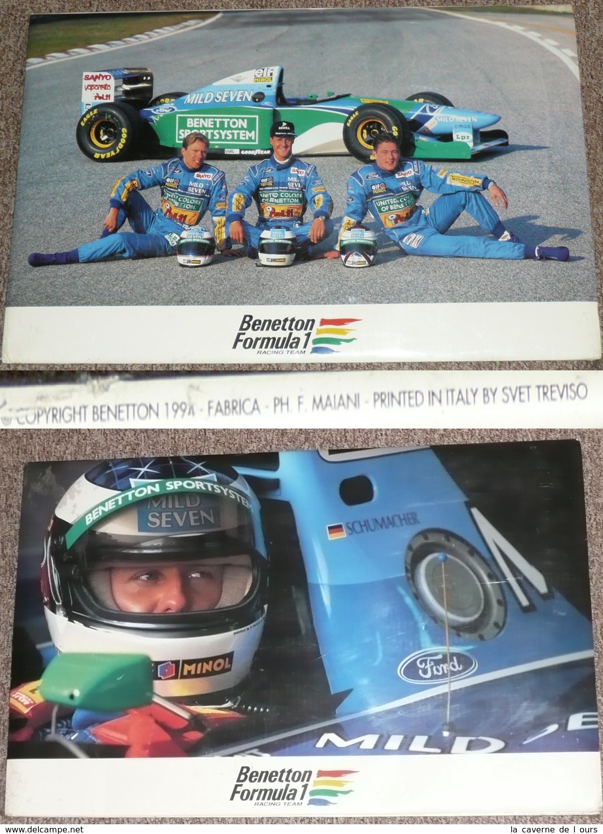 Rare PLV Carton Vintage F1 Formule F 1 Michaël Schumacher, BENETTON 1994 Verstappen - Plaques En Carton