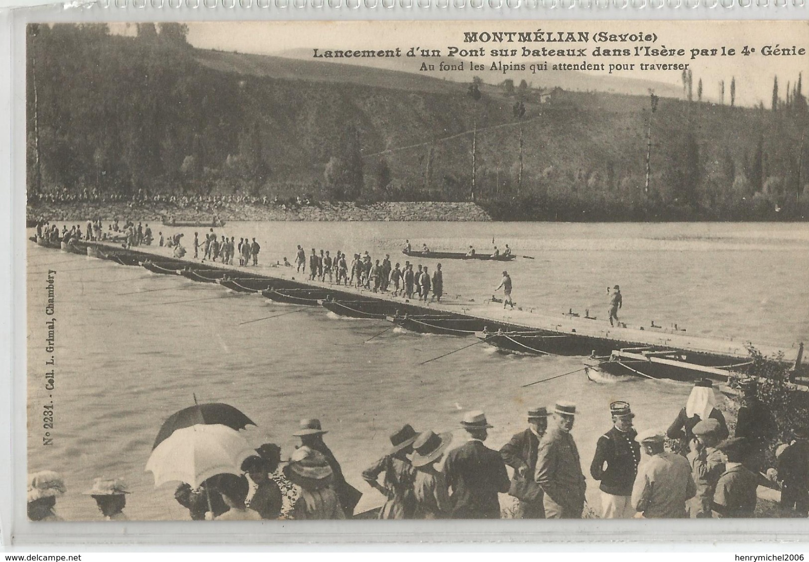 73 Savoie -  Montmélian Lancement D'un Pont Sur Bateaux Dans L'isère Par Le 4 Genie , Grimal 2231 - Montmelian