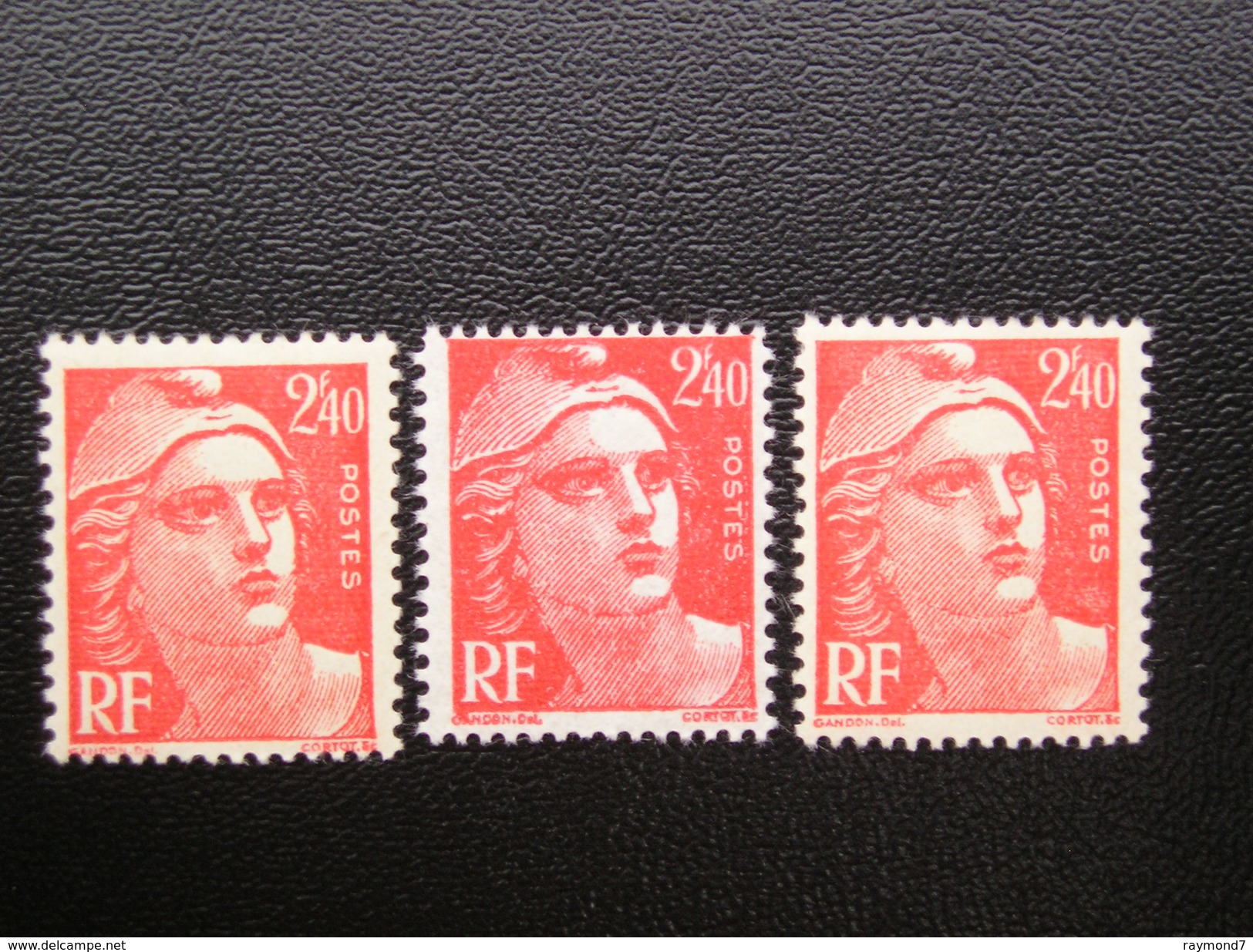 714 Lot De 3 Marianne  NEUF **  (variété Décentré) - 1945-54 Marianne Of Gandon