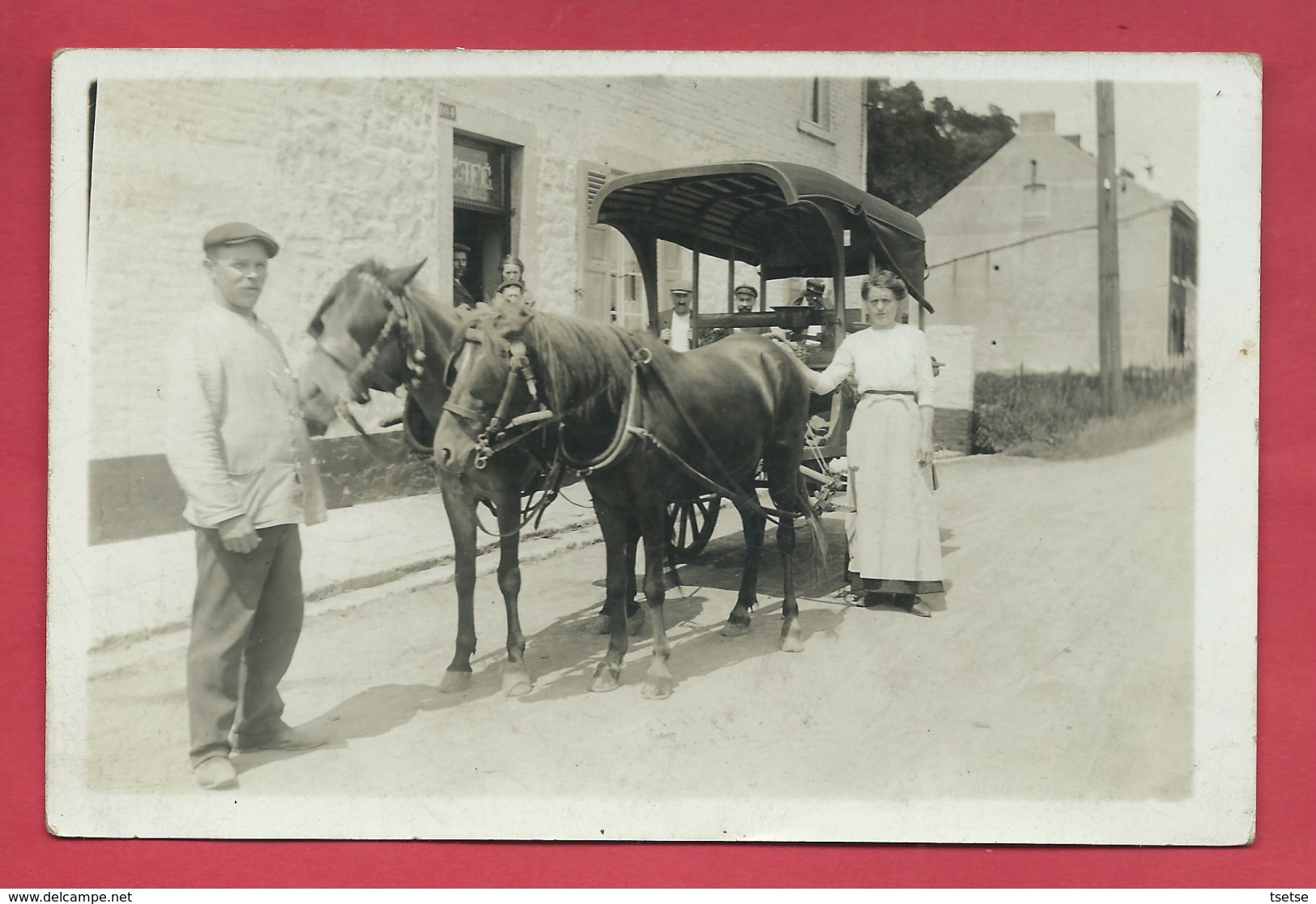 Montigny-le-Tilleul Où Environs - Charette Du Marchand De Légumes ... à Situer - Carte Photo ( Voir Verso ) - Montigny-le-Tilleul