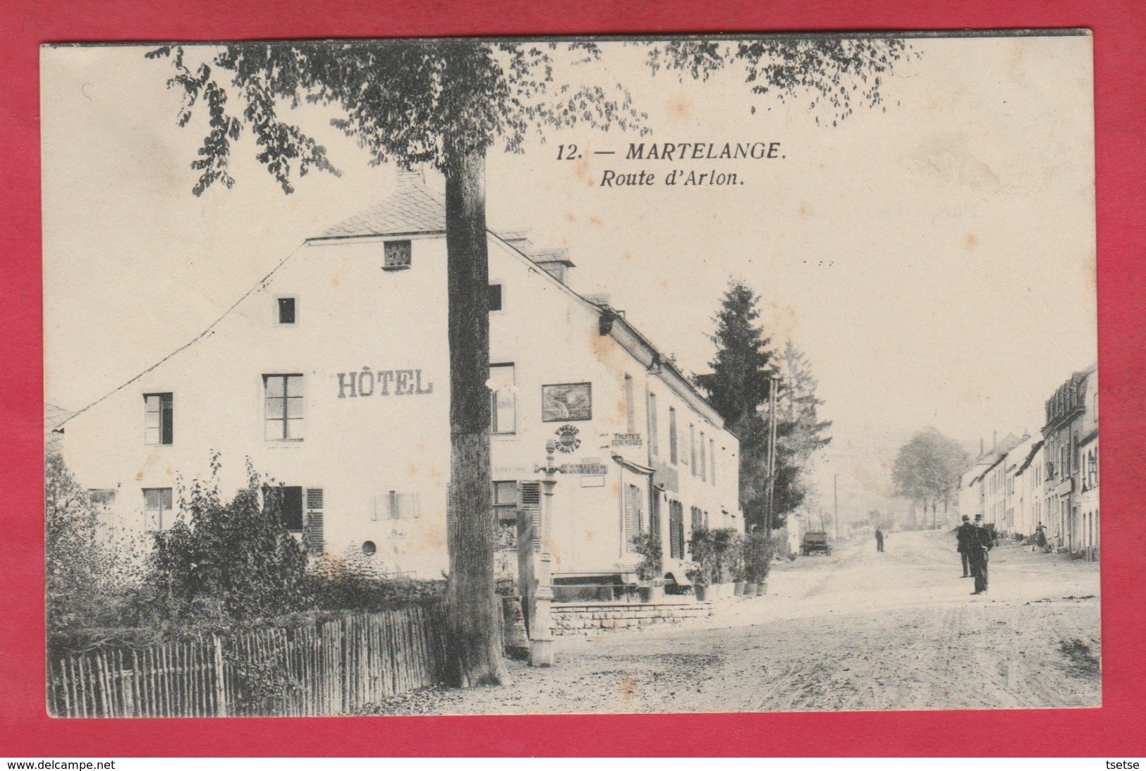 Martelange - Route D'Arlon ... Hôtel... Vente De Pneus Jenatzy ... Jolie Carte ( Voir Verso ) - Martelange