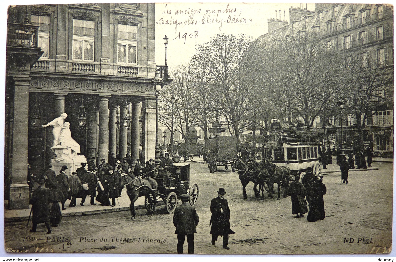 PLACE DU THEATRE FRANCAIS - ANCIENS OMNIBUS  - TUILERIES - PARIS - District 06