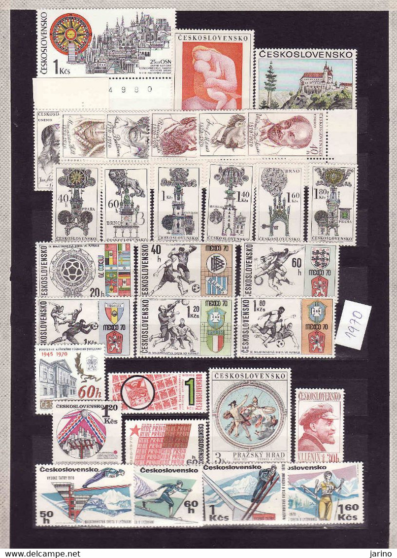 ** Tchécoslovaquie 1970**,sport, Coupe Du Monde-skiing Et Football Mexico 1970, Beethoven, Lenin, Engels, Etc, Neufs - Ungebraucht