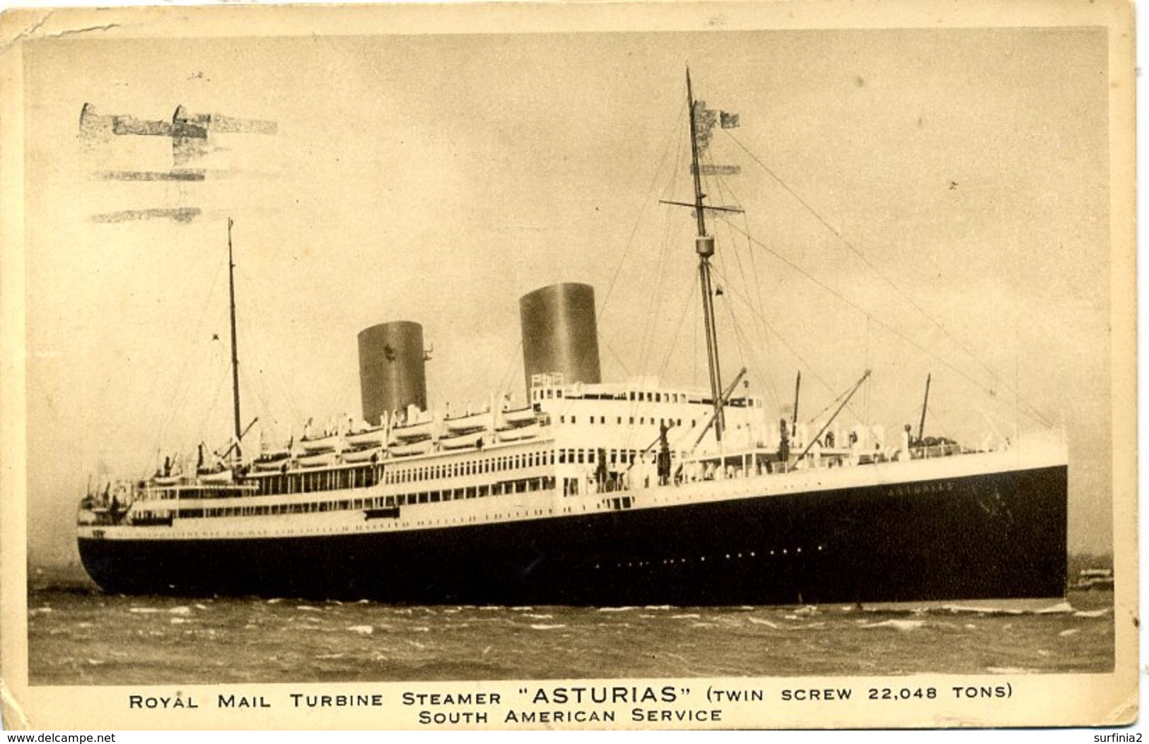 ROYAL MAIL LINES - "ASTURIAS" 1943 - Dampfer