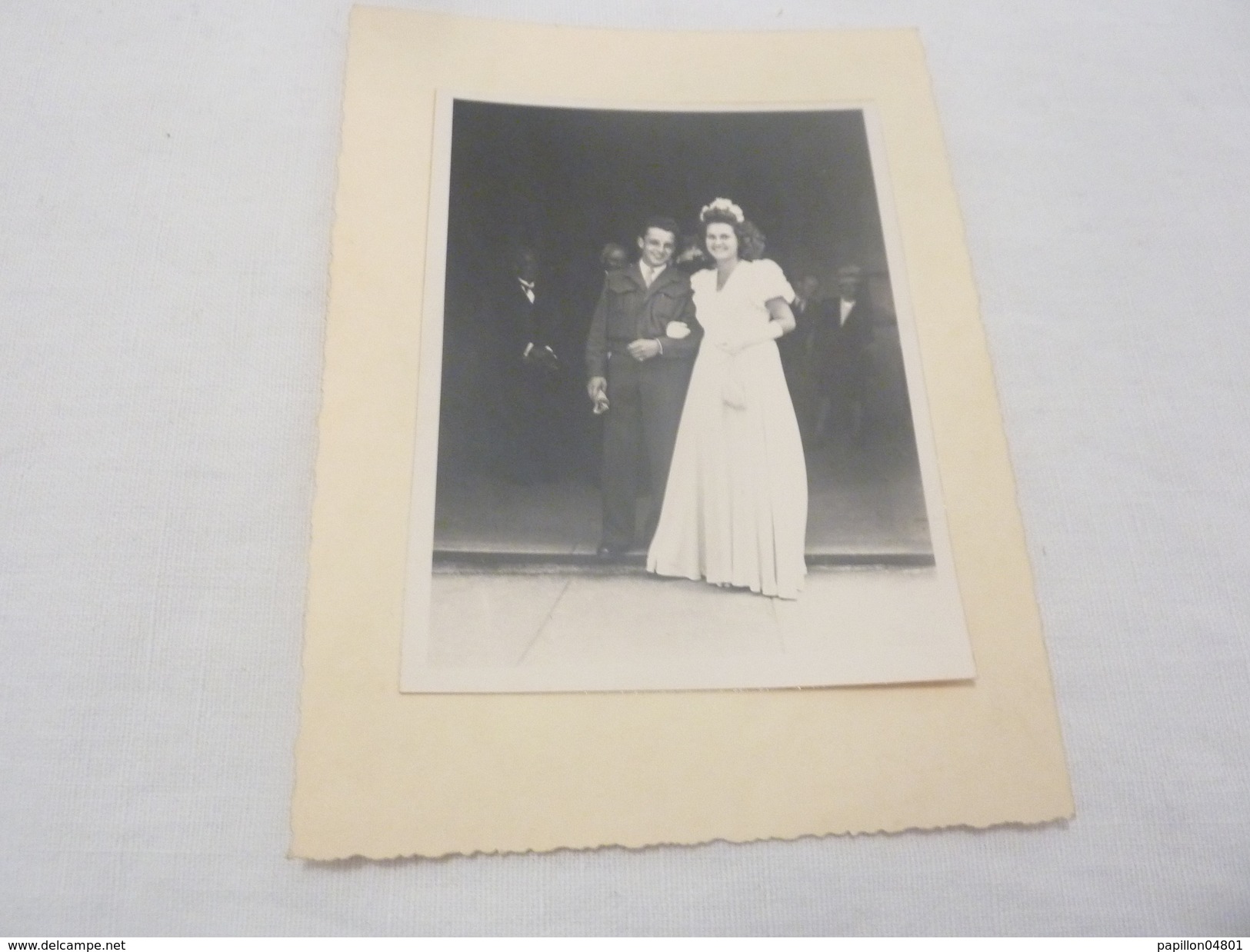 PHOTO ORIGINALE Mariage Un Soldat Militaire  1945 - Persone Identificate