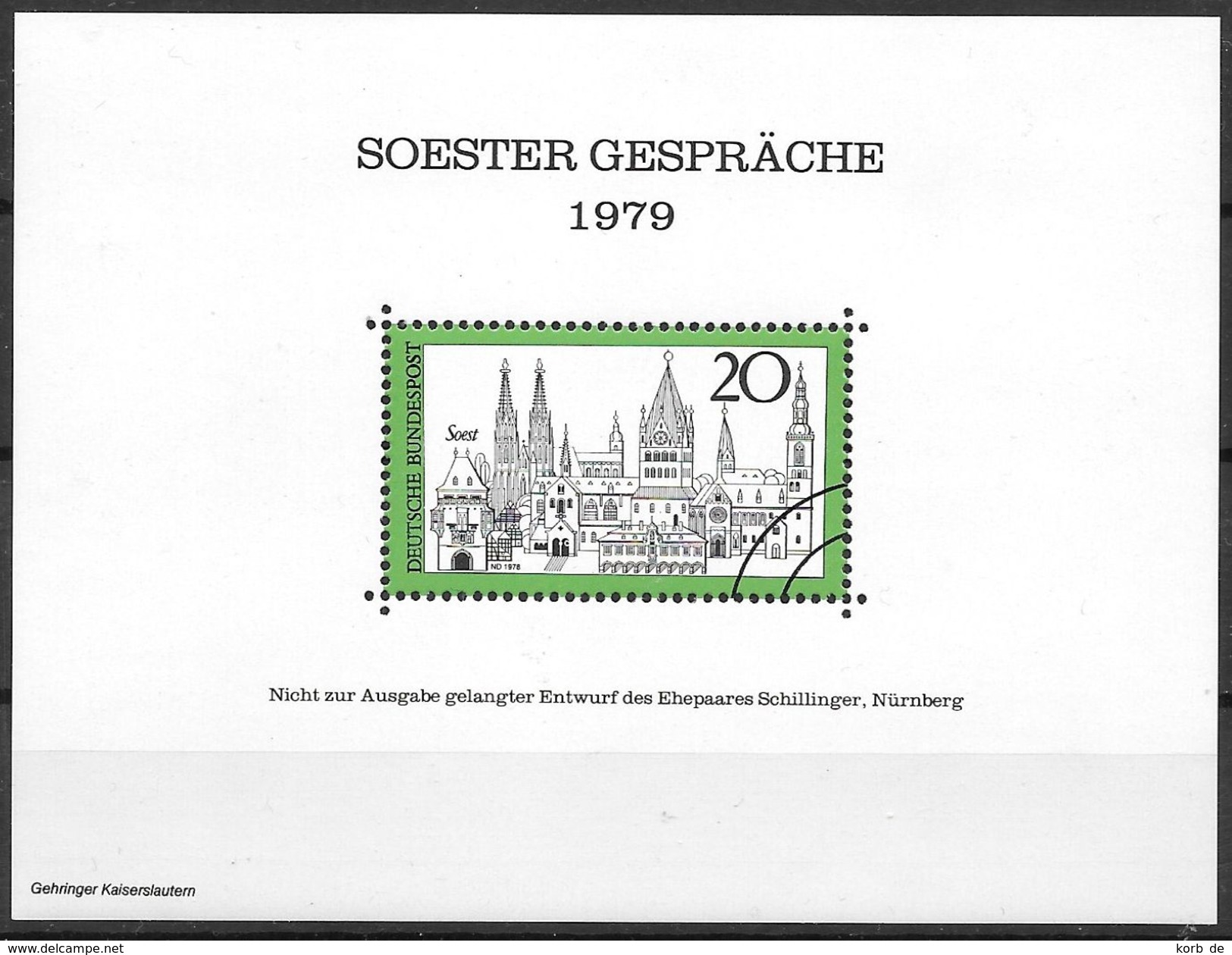 Bund 1979 / Block Entwurf Essay Soester Gespräche   ** / MNH   (e658) - Other & Unclassified