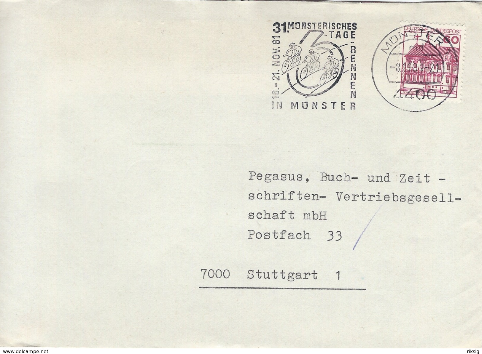 Germany Cover.   Postmark : Cycling  Münster Rennen 16-21 Nov. 1981.    H-964 - Ciclismo