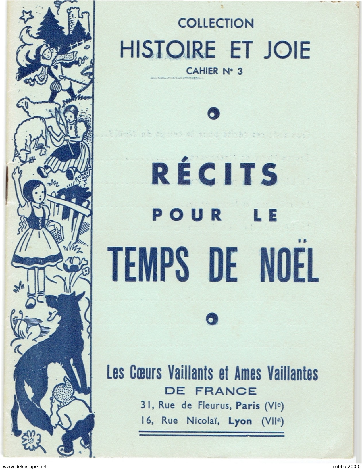 COEURS VAILLANTS ET AMES VAILLANTES RECITS POUR LE TEMPS DE NOEL COLLECTION HISTOIRE ET JOIE - Padvinderij