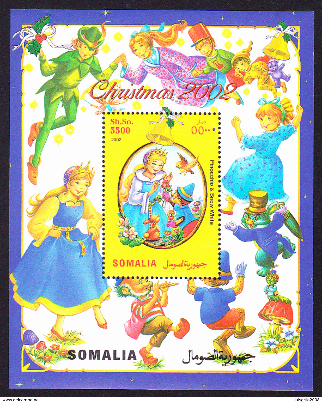 DISNEY / PINOCCHIO & SNOW WHITE - Somalia, Christmas 2002 - Märchen, Sagen & Legenden