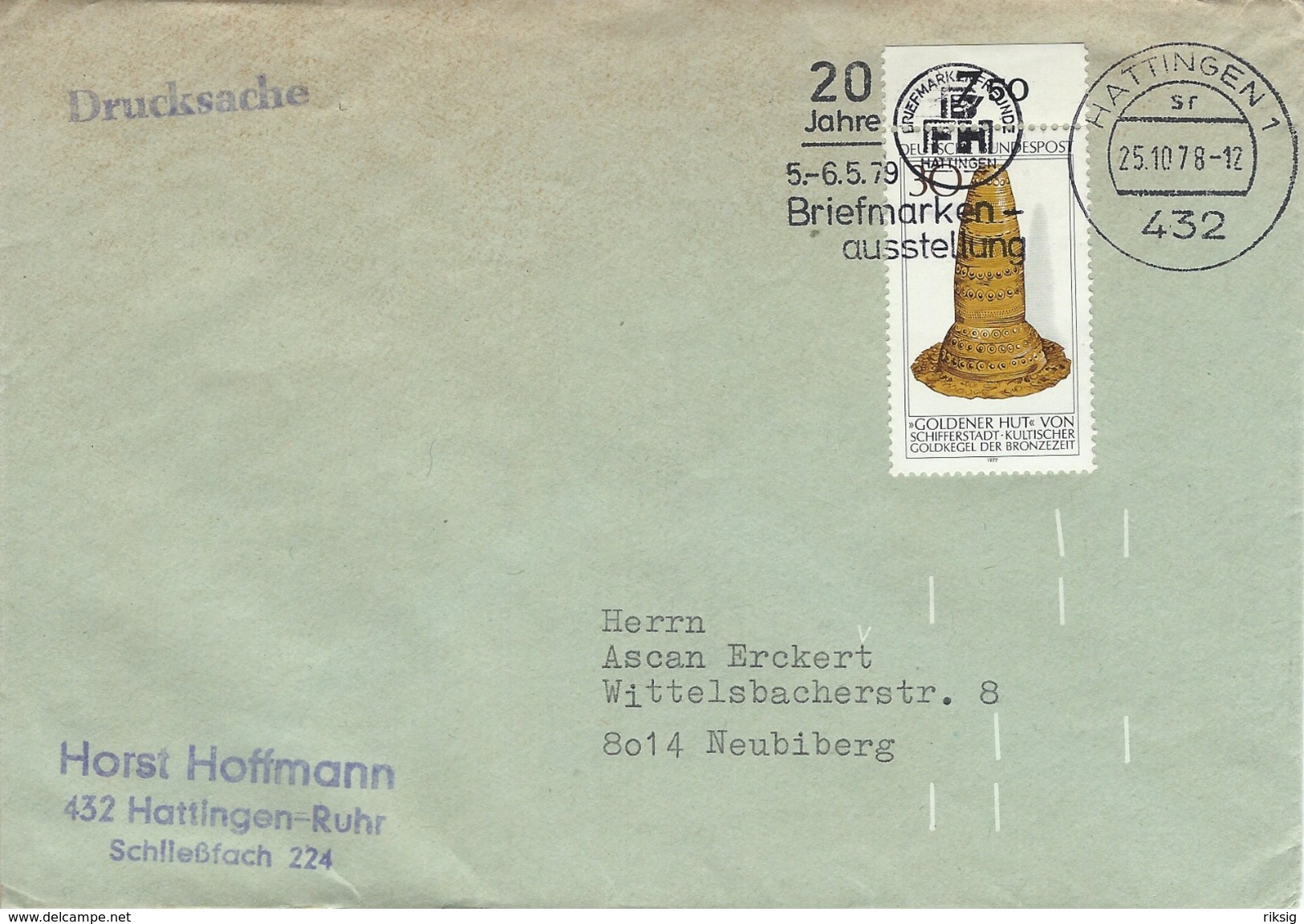 Germany Cover.   Postmark : Hattingen 1.   Briefmarken - Ausstellung.   H-969 - Briefmarkenausstellungen