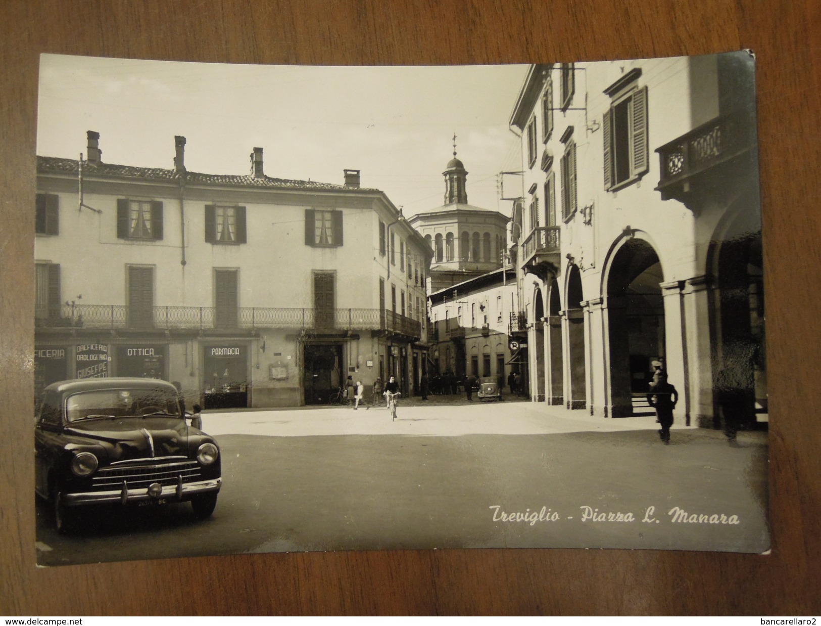 Treviglio  -  Piazza L. Manara  -  Cartolina Anni 1950 - Bergamo