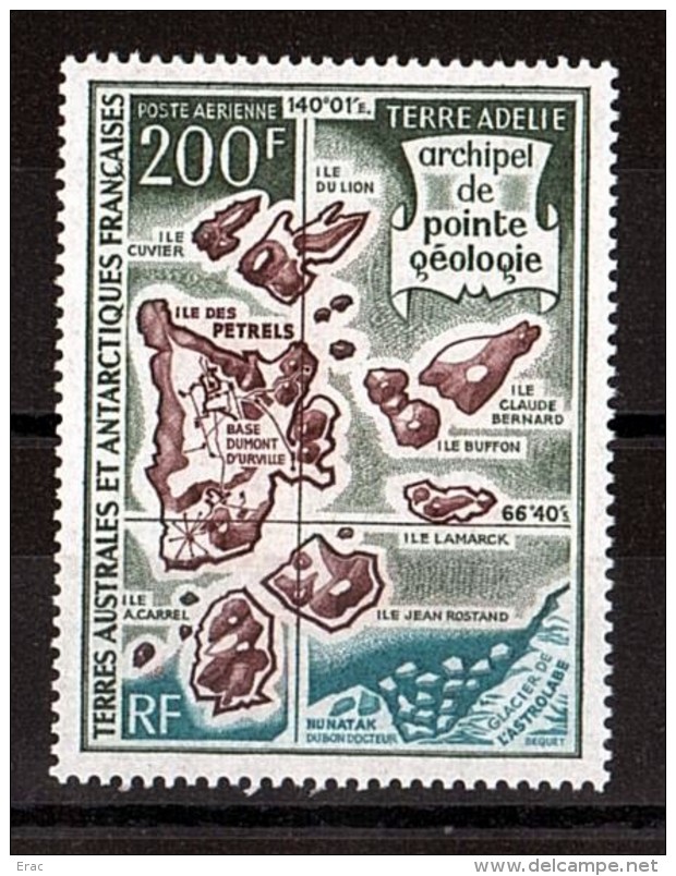 TAAF - 1971 - Poste Aérienne N° 24 - Neuf * - Archipel De Pointe Géologie - Cote 100 - Airmail