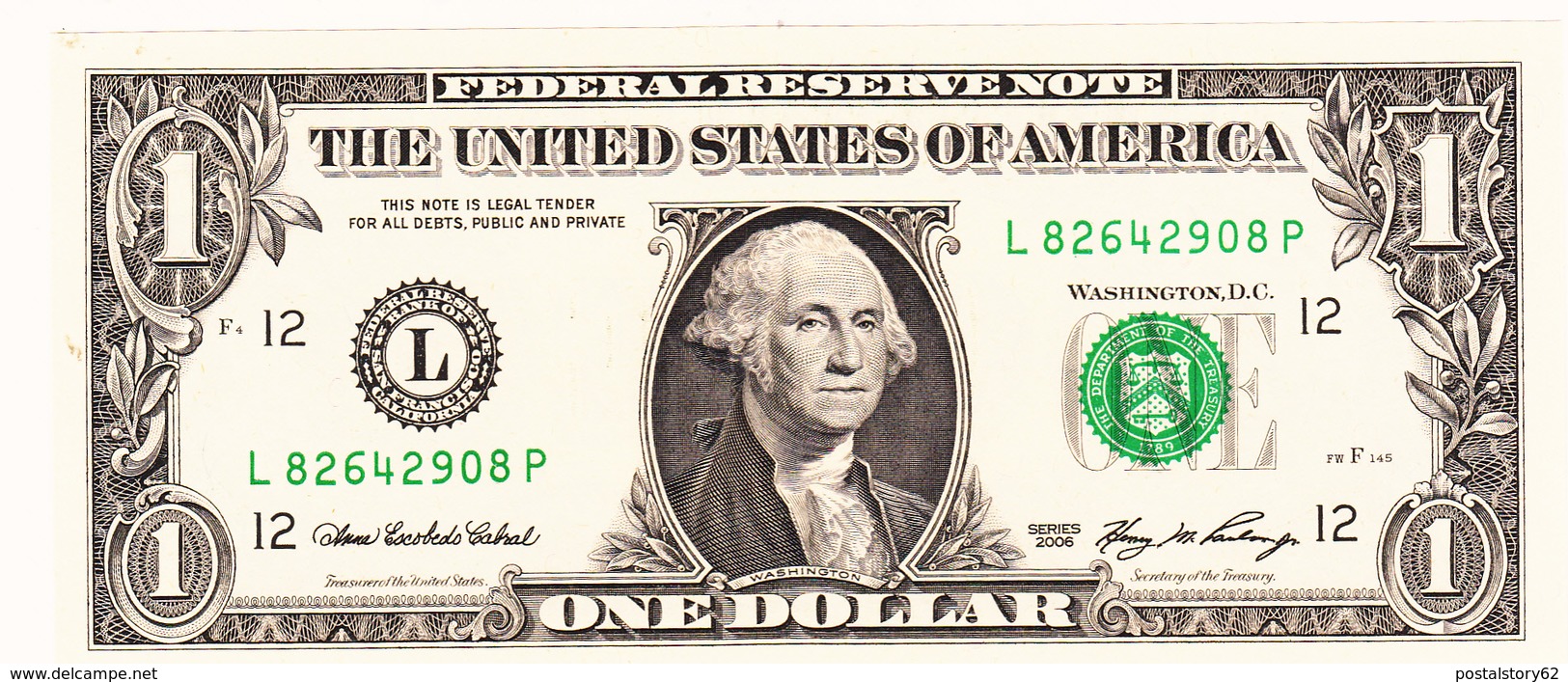 Federal Reserve Note, One Dollar 2006 California FDS - Federal Reserve (1928-...)
