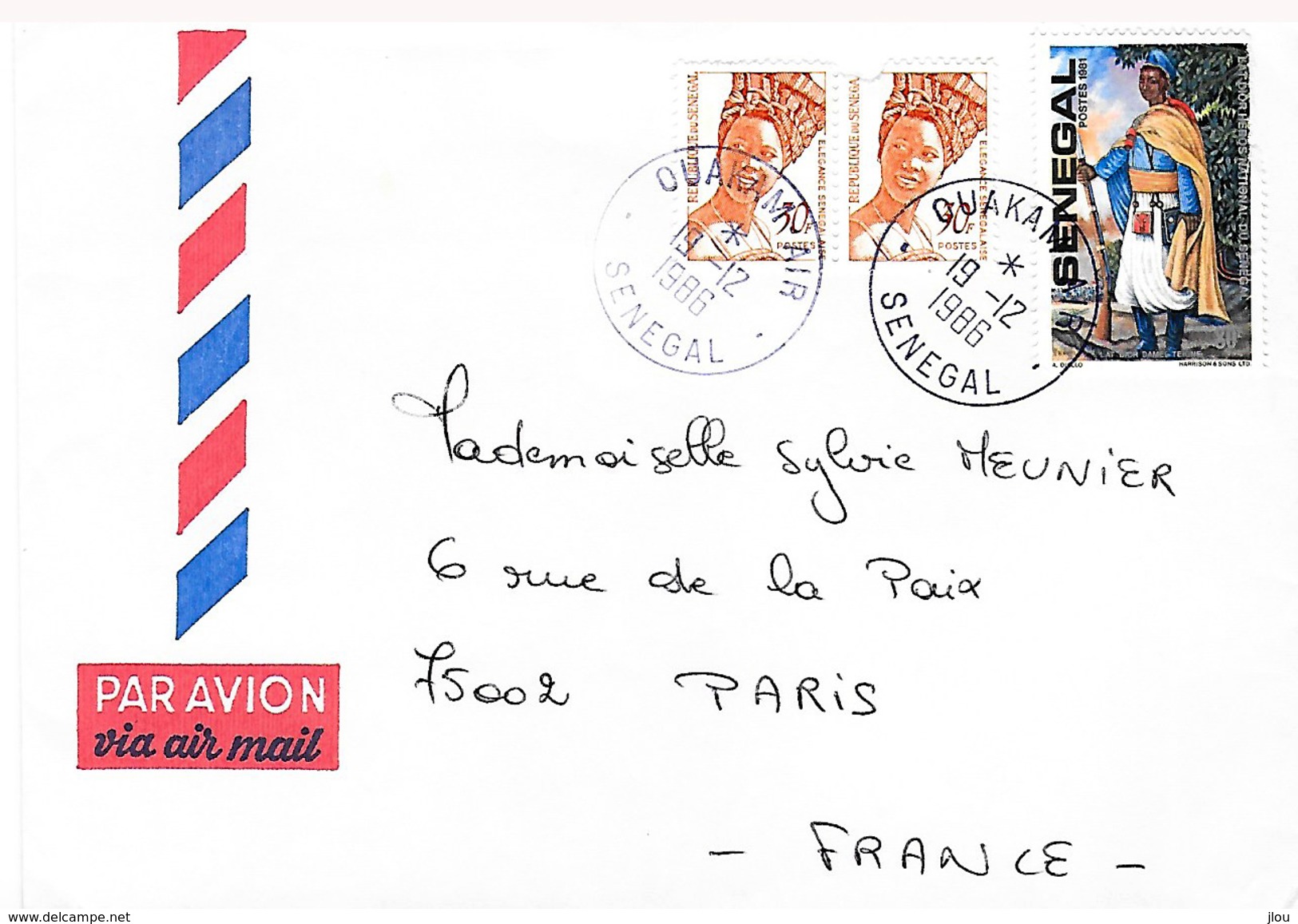 Lettre De Ouakam Pour Paris. Bel Affranchissement. - Senegal (1960-...)