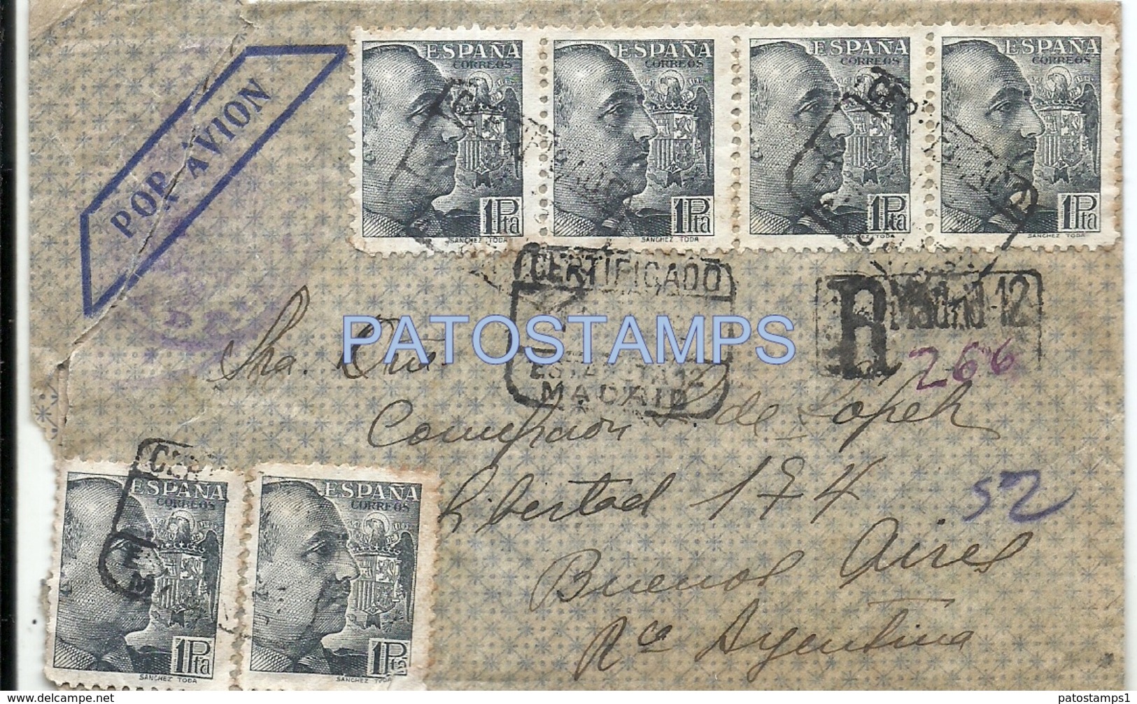 66932 SPAIN ESPAÑA MADRID REGISTERED YEAR 1935 CIRCULATED TO ARGENTINA NO POSTAL POSTCARD - Other & Unclassified