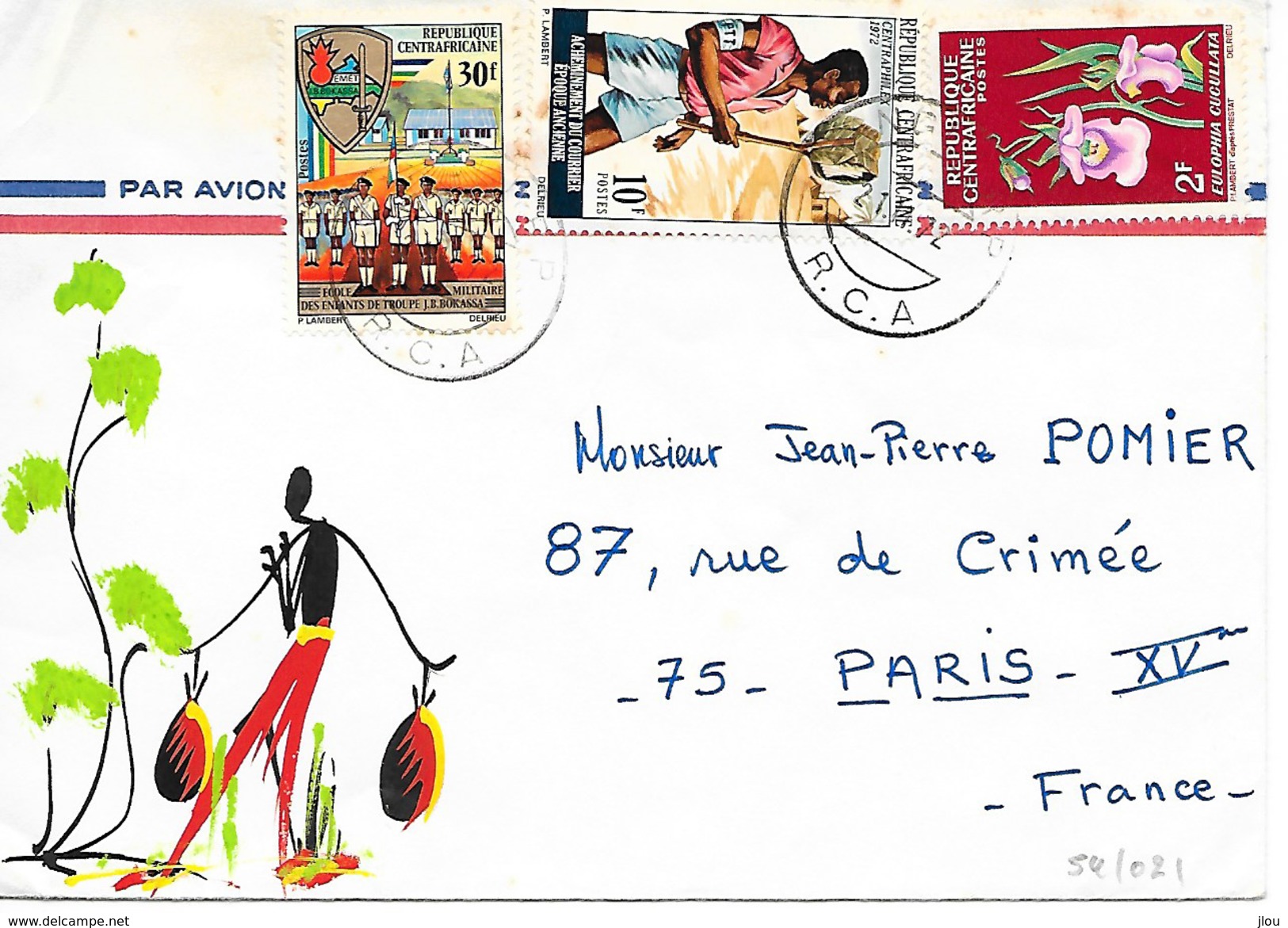 Lettre De 1972 Pour Paris. TTB - Centrafricaine (République)