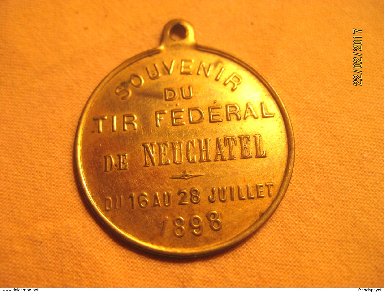 Suisse: Médaille Souvenir Tir Fédéral De Neuchâtel 1898 - Unclassified