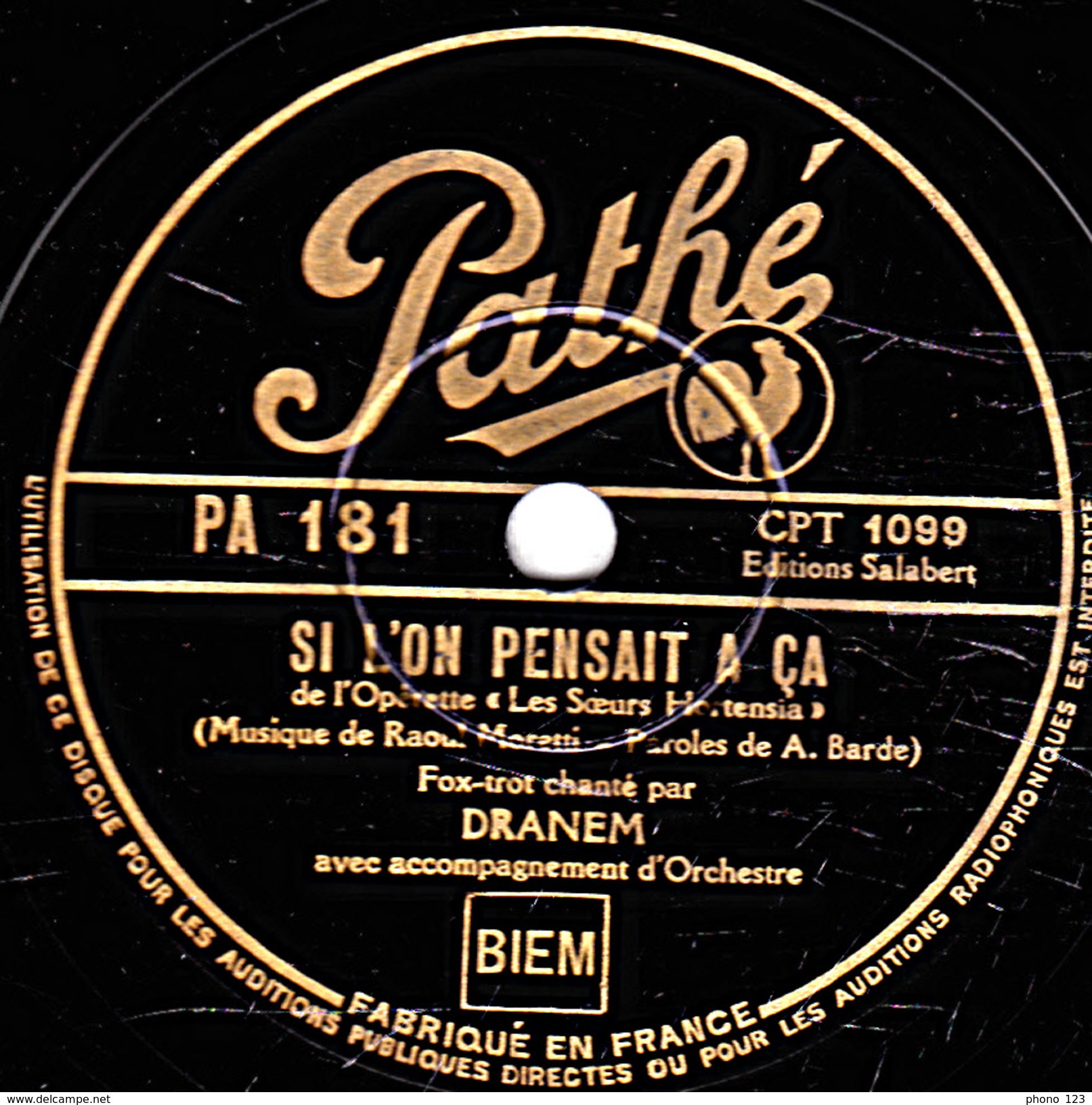 78 T. - 25 Cm - état TB - DRAMEN - ON AURA TOUT VU - SI L'ON PENSAIT A CA - 78 T - Disques Pour Gramophone