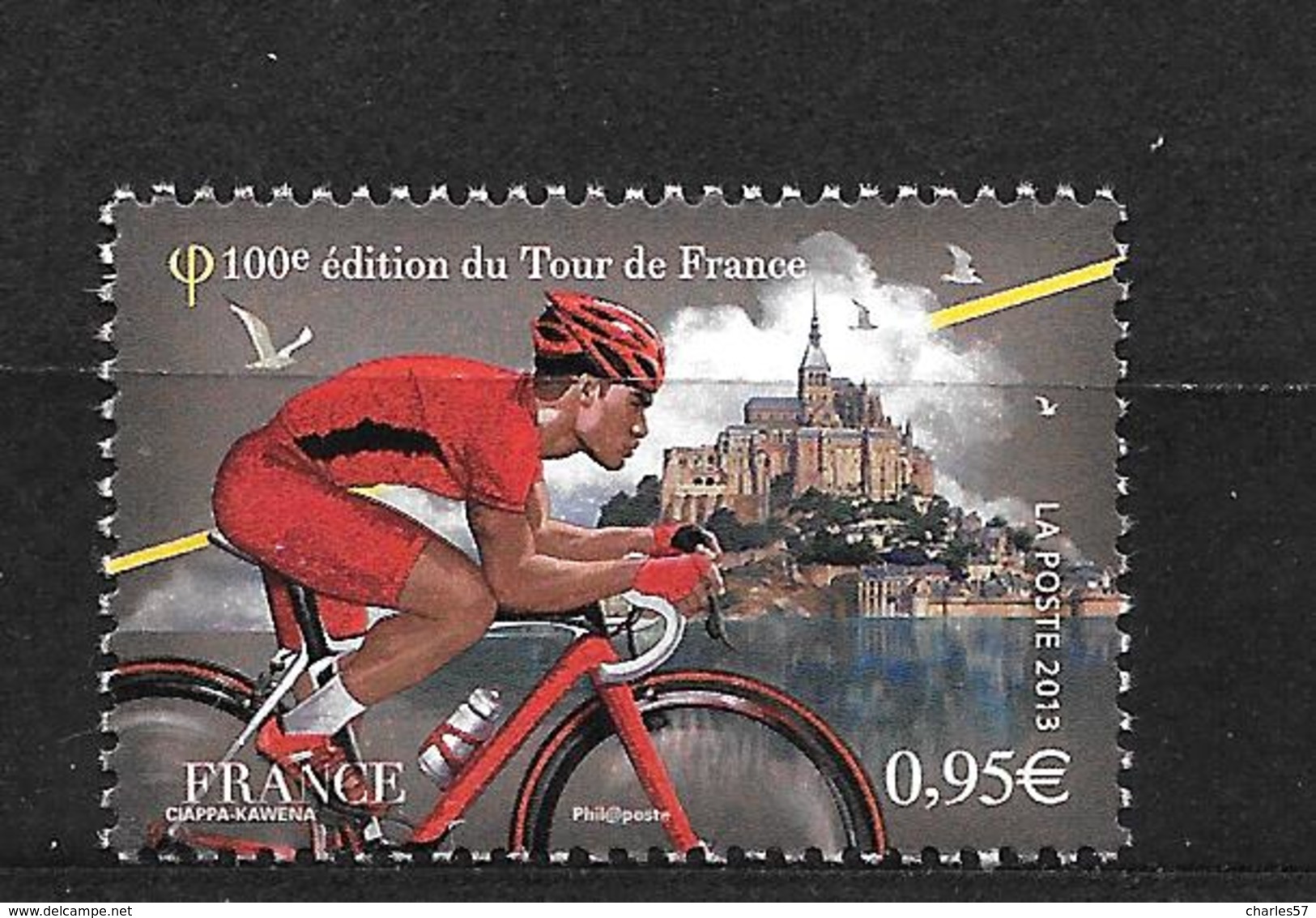 France':n°4762** Cycliste Portant Le Maillot Rouge Et Le Mont St Michel - Unused Stamps