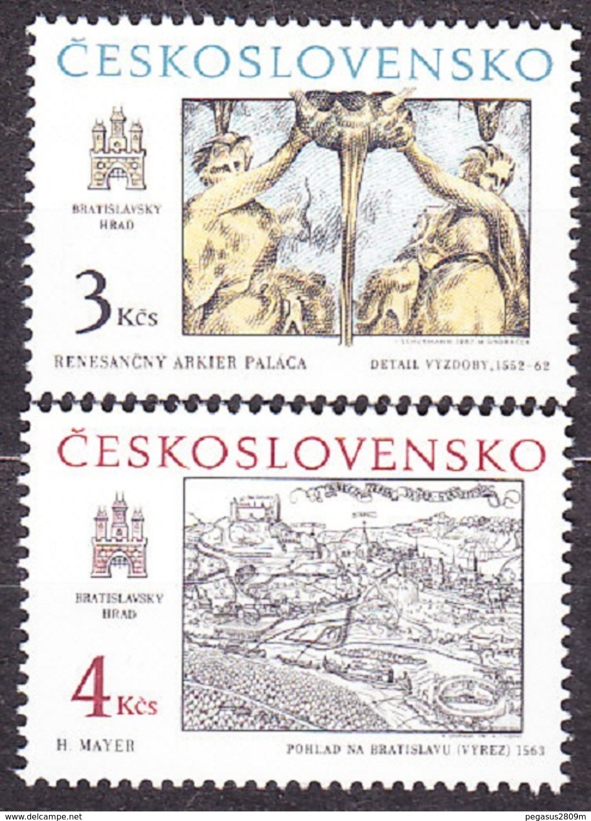 CZECHOSLOVAKIA 1987, Complete Set, MNH. Michel 2928-2929. HISTORICAL MOTIVES. Good Condition, See The Scans. - Ungebraucht