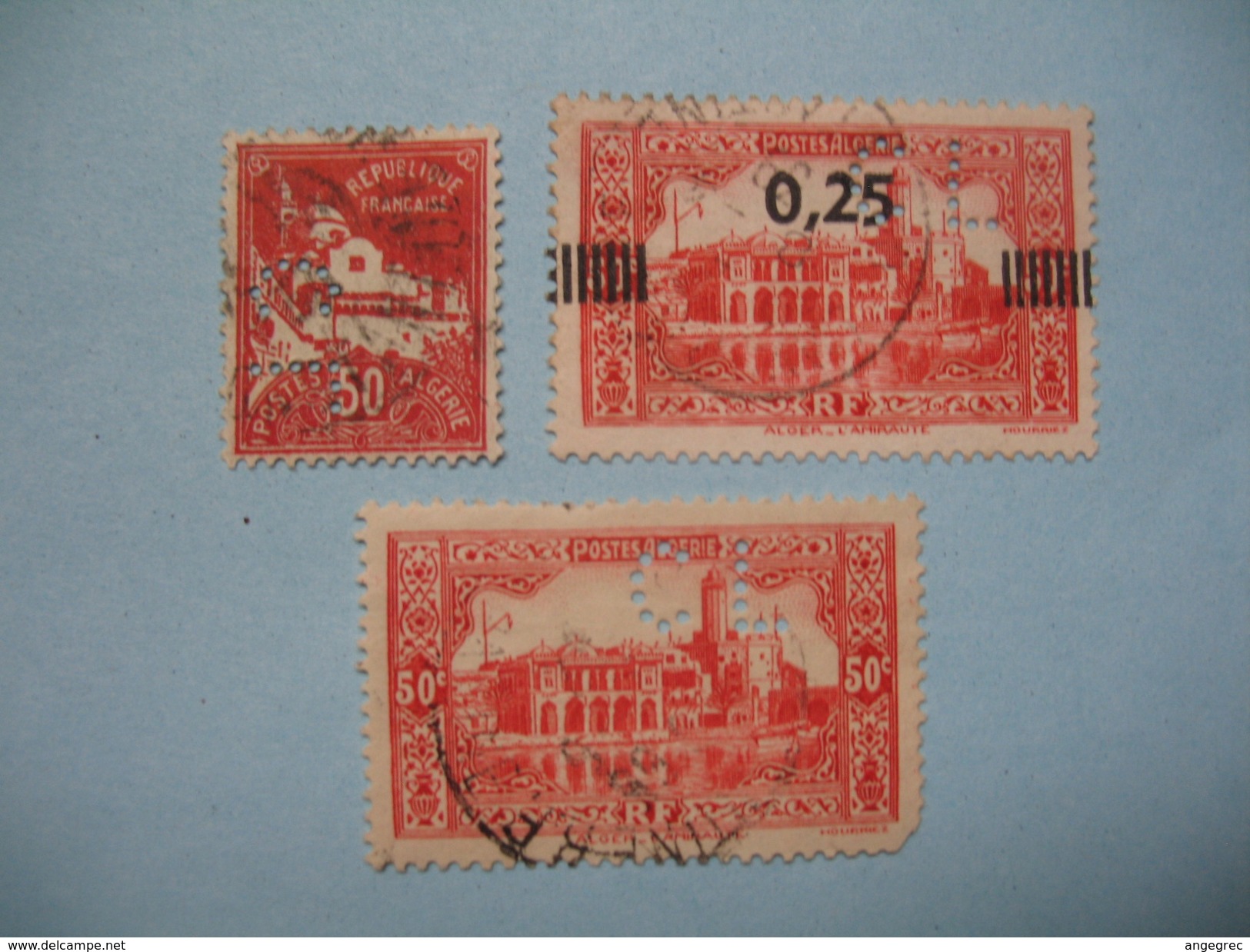 Perforé  Perfin  Algérie ,  Lot De Timbre Perforé De Perforation : CL10    à Voir - Used Stamps