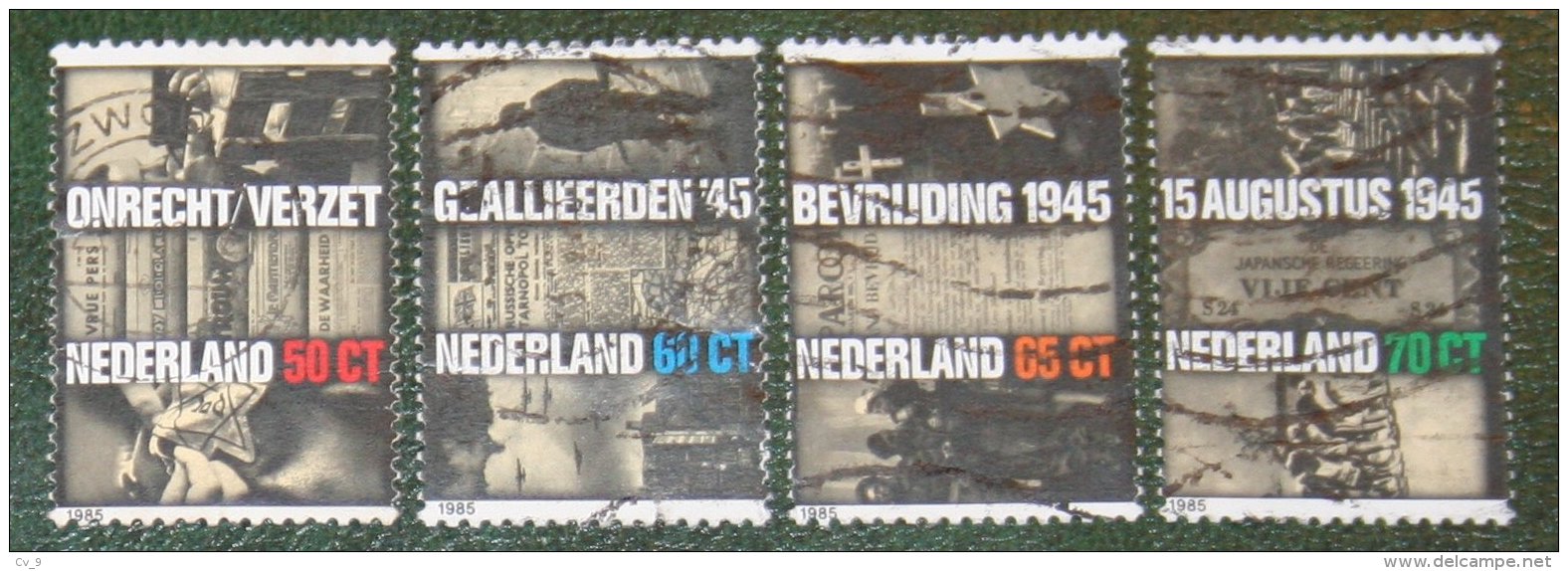 Verzet En Bevrijding WWII NVPH 1329-1332 (Mi 1270-1273); 1985  Gestempeld / USED NEDERLAND / NIEDERLANDE - Gebraucht