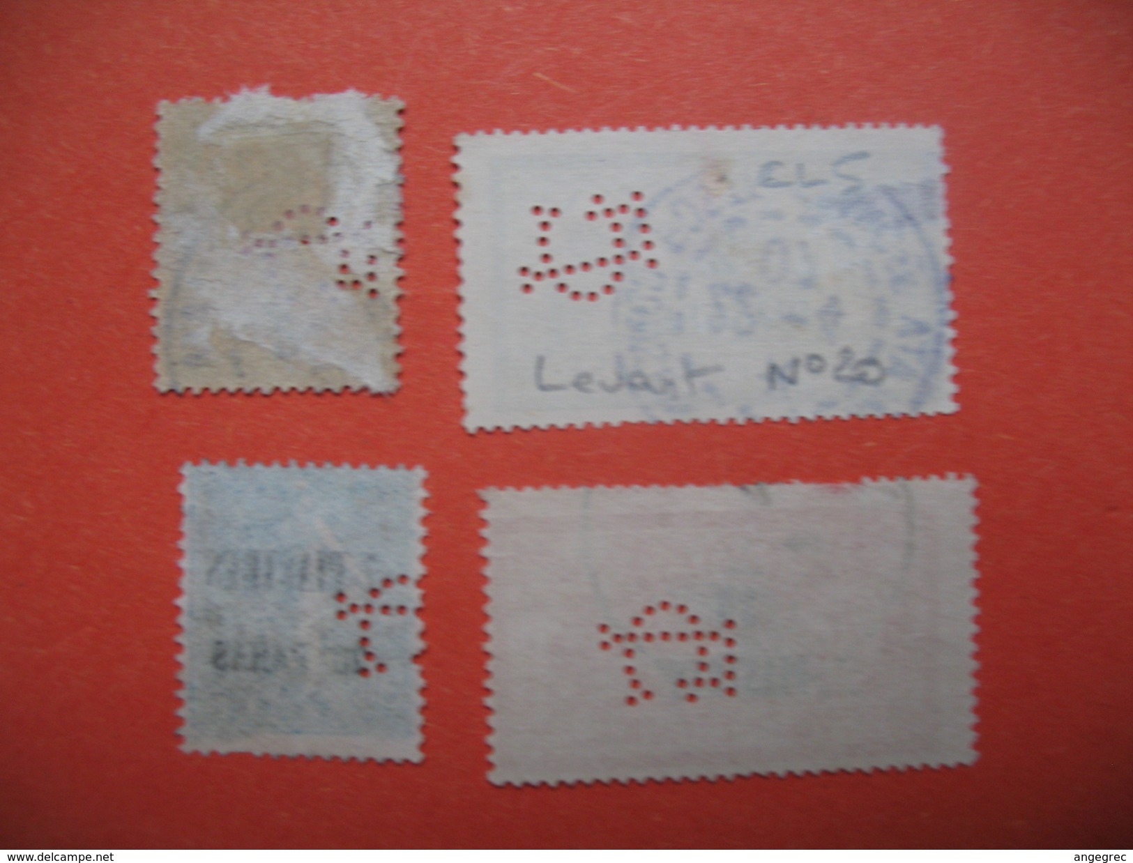 Perforé  Perfin Levant,  Lot De Timbre Perforé De Perforation : C5  à Voir - Used Stamps