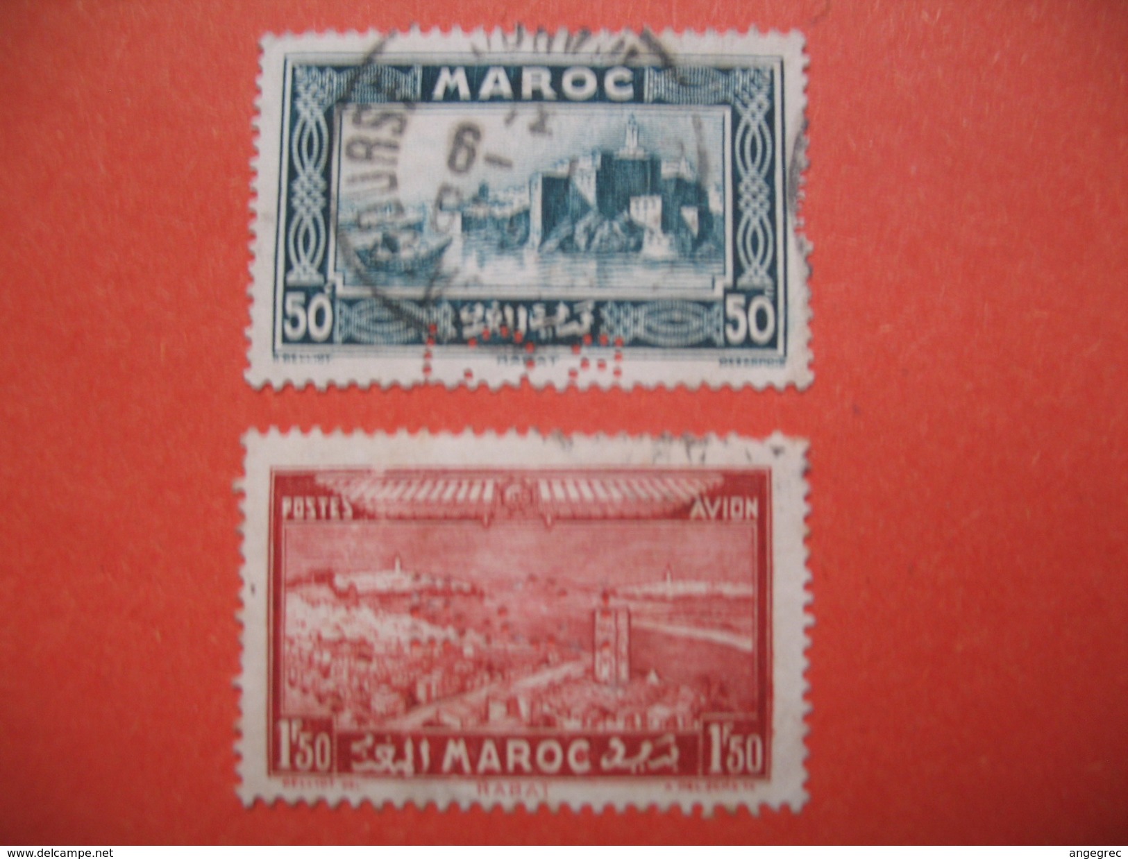 Perforé  Perfin Maroc,  Lot De Timbre Perforé De Perforation : BCI2    à Voir - Used Stamps