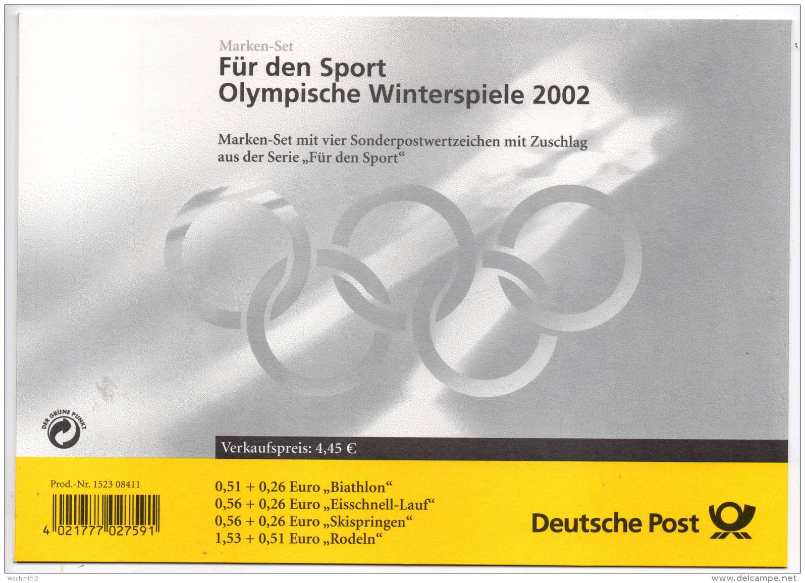 BUND Markenset Olympische Winterspiele 2002 Mit MH  47 - Hiver 2002: Salt Lake City