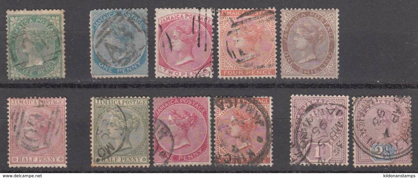 Jamaica 1870-91 Cancelled, See Notes, Sc# 3, 7, 10, 12, 13, 16, 18, 22, 24, 26 - Jamaïque (...-1961)