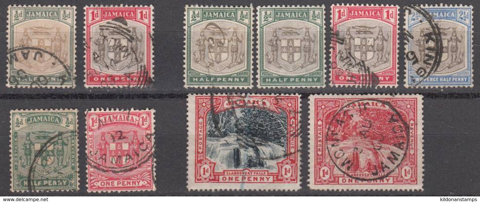 Jamaica 1903-11 Mint Mounted/cancelled, Sc# 31, 32, 33, 34, 37-39, 58-59 - Giamaica (...-1961)