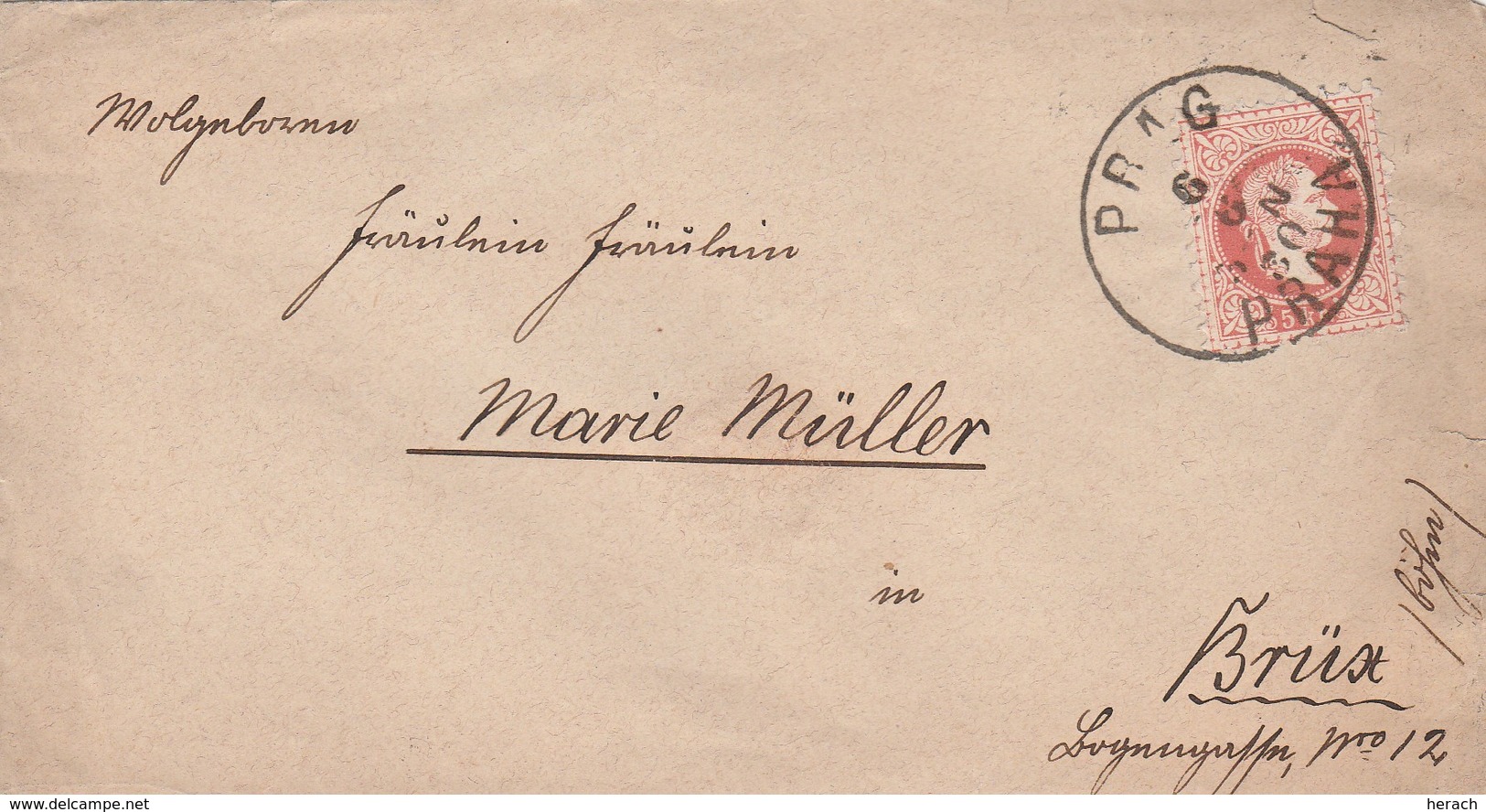 Autriche Lettre De Prag 1880 - Briefe U. Dokumente