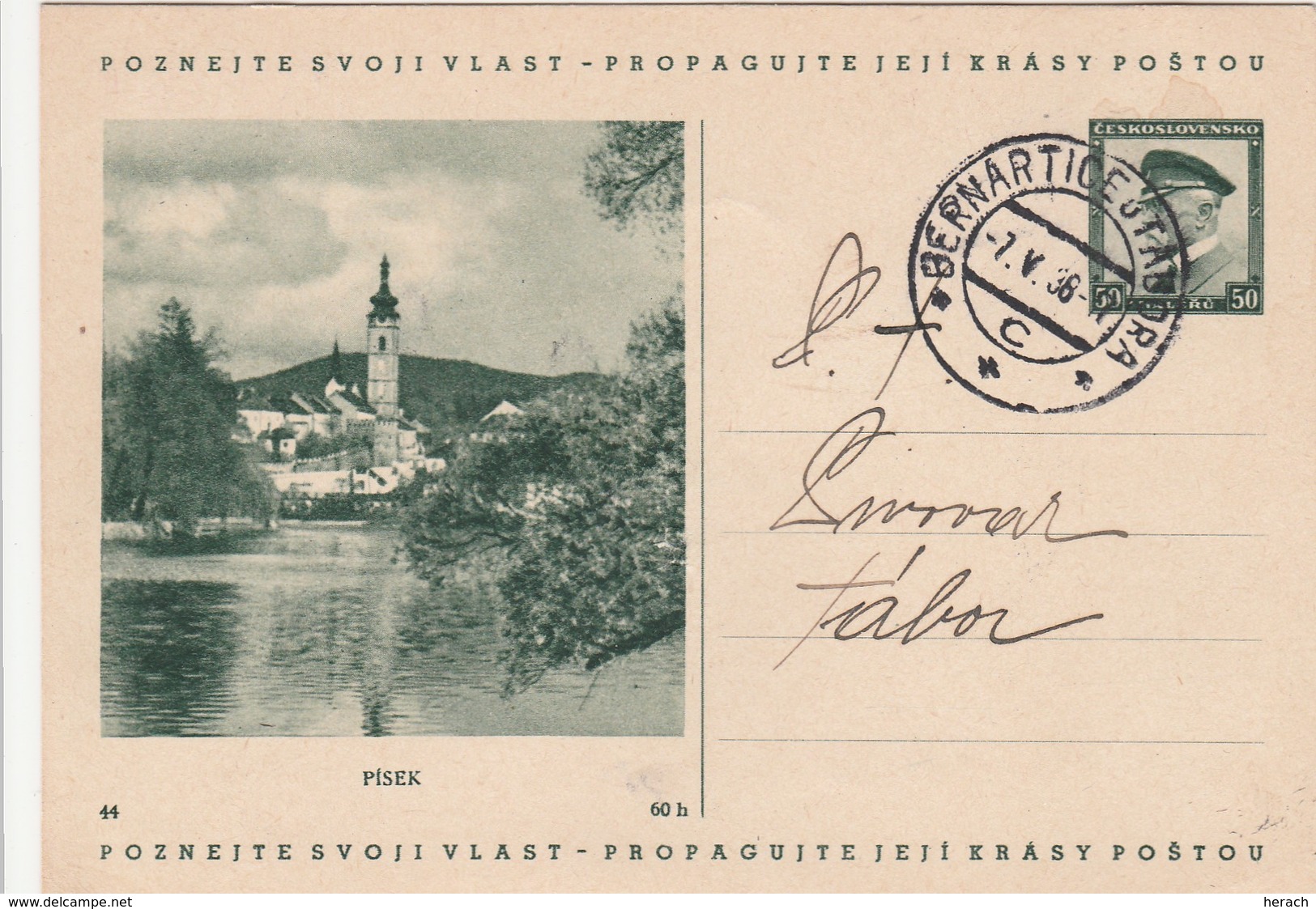 Tchécoslovaquie Entier Postal Illustré 1938 - Ansichtskarten