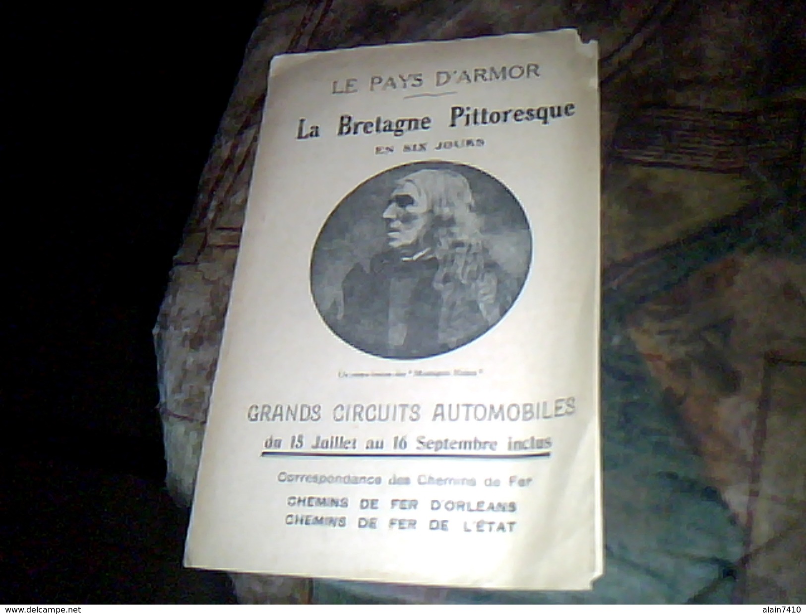 Vieux Papier La Bretagne Pittoresque En 6 Jours Grand Circuit Automobile Crrespondance Des Chemins De Fer D Orlean - Dépliants Touristiques