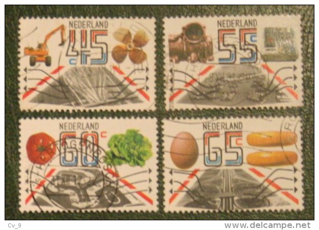 EXPORT Railway, Airport, Cheese NVPH 1228-1231 (Mi 1189-1192); 1981 Gestempeld / USED NEDERLAND / NIEDERLANDE - Gebraucht