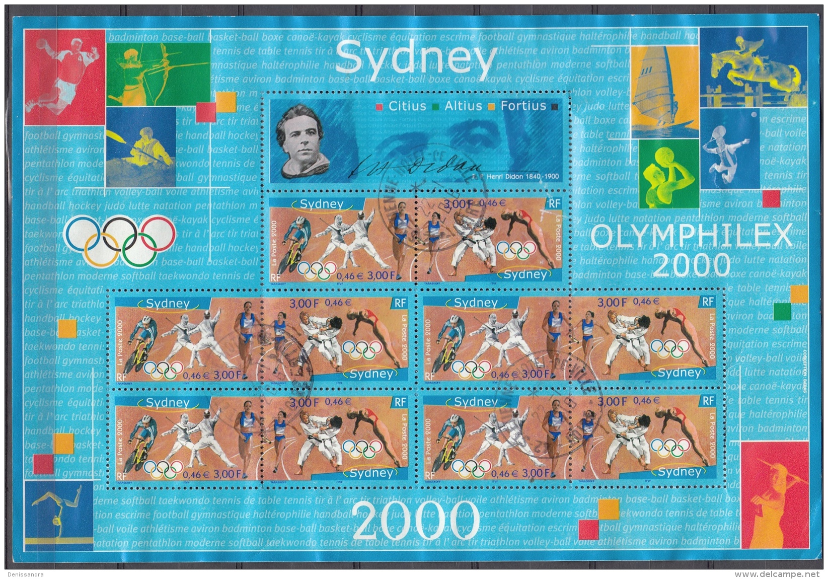 France 2000 Yvert Bloc Feuillet 31A O Cote (2012) 12.00 Euro Jeux Olympiques De Sydney Cachet Rond - Used