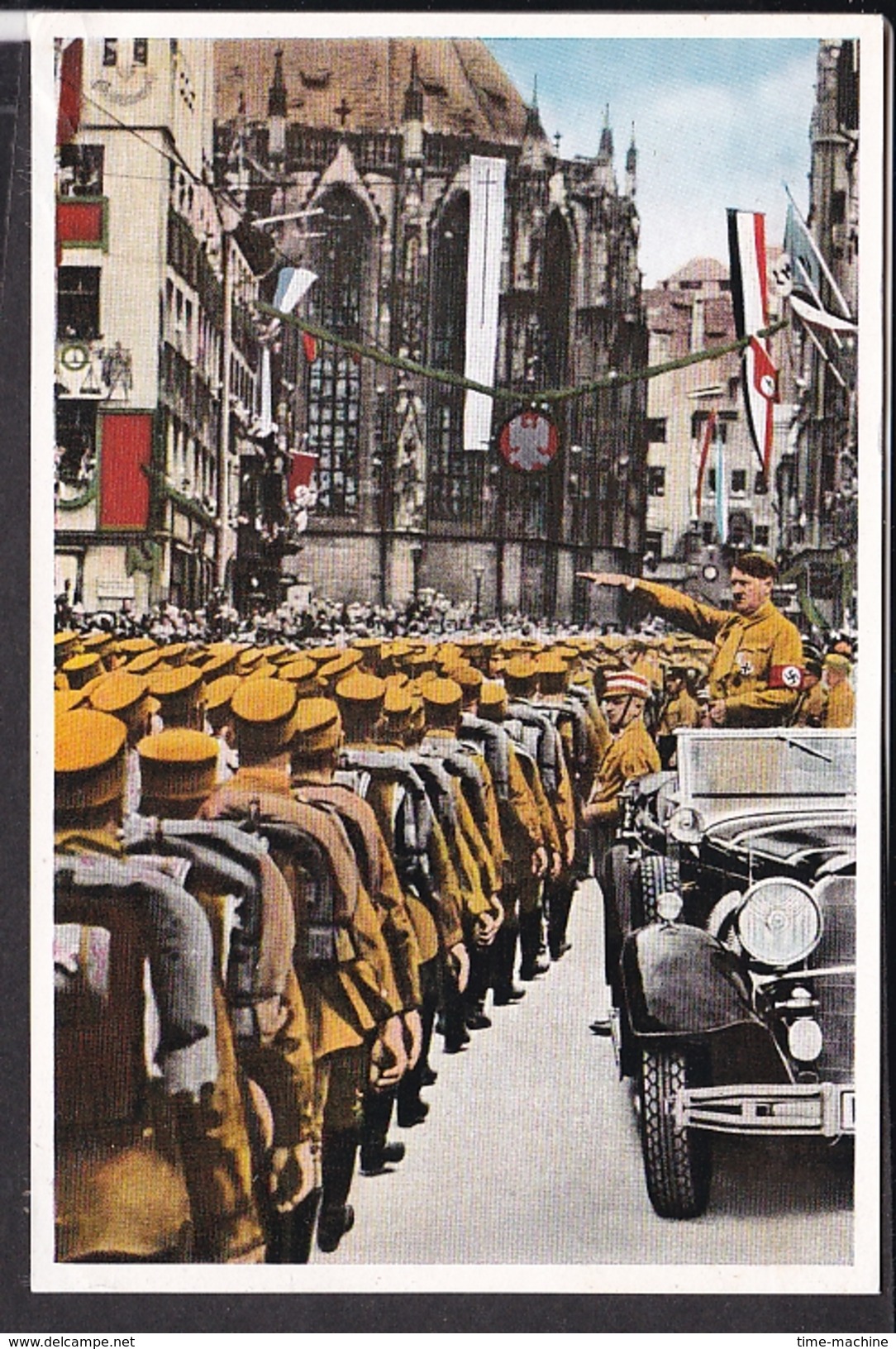 Sammelbild Propaganda , " Deutschland Erwacht " Bild 222 , Vorbeimarsch Der SA Reichsparteitag 1933 , Farbig - Covers & Documents