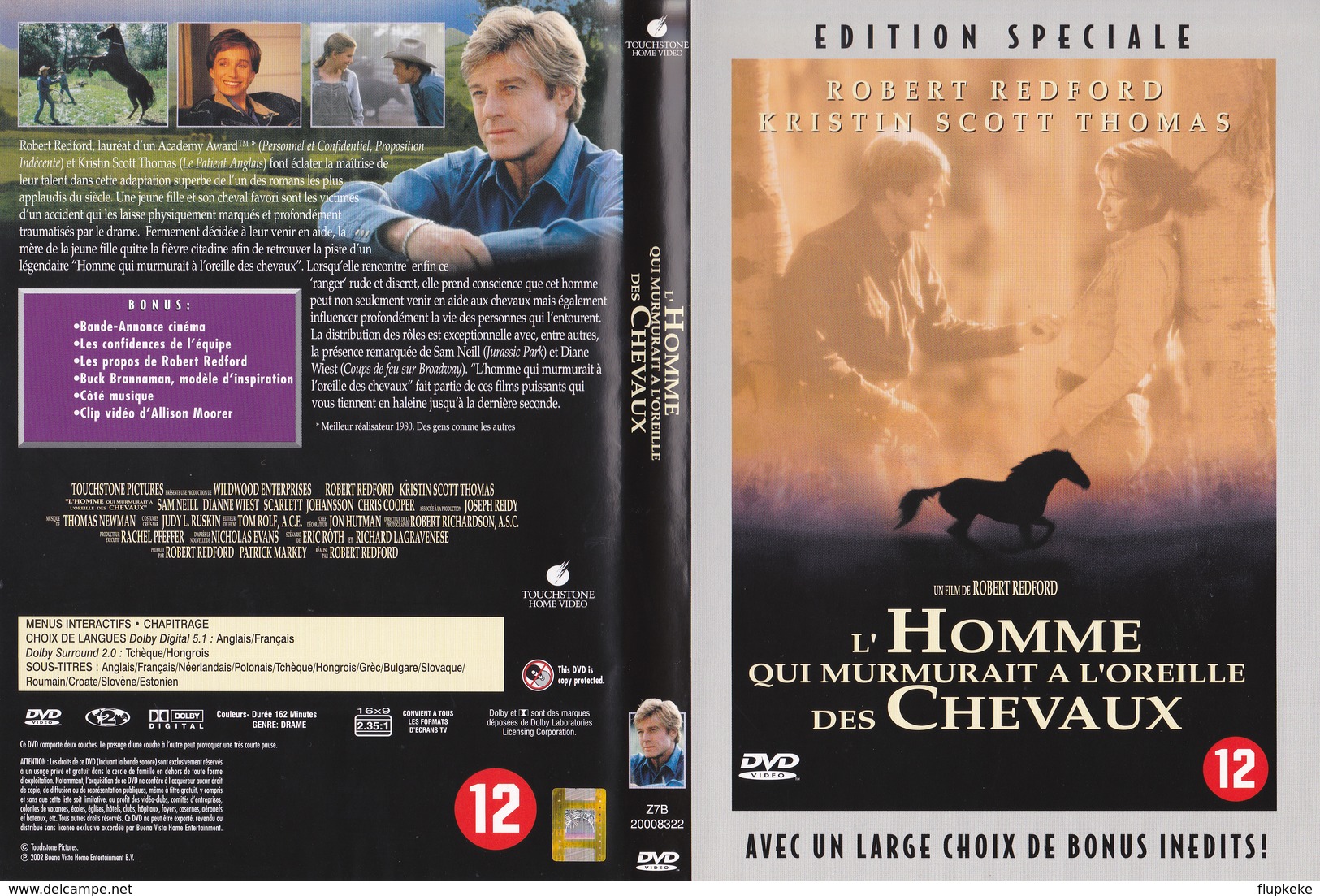 Dvd Zone 2 L'Homme Qui Murmurait à L'oreille Des Chevaux (1998) The Horse Whisperer Vf+Vostfr - Drame