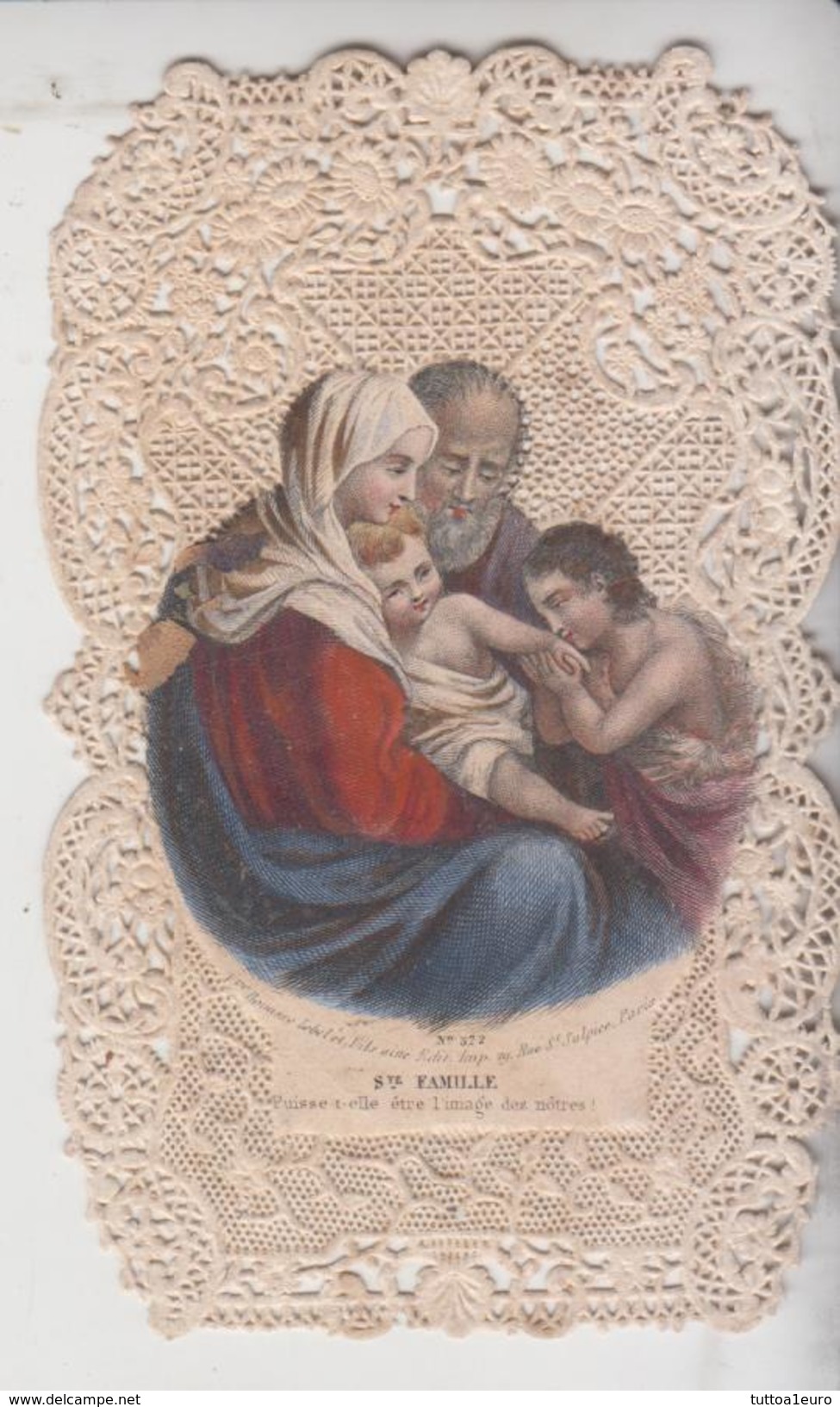 SANTINO IMAGE PIEUSE HOLY CARD CANIVET SAINTE FAMILLE EDIT. BOUASSE LEBEL   GG - Santini