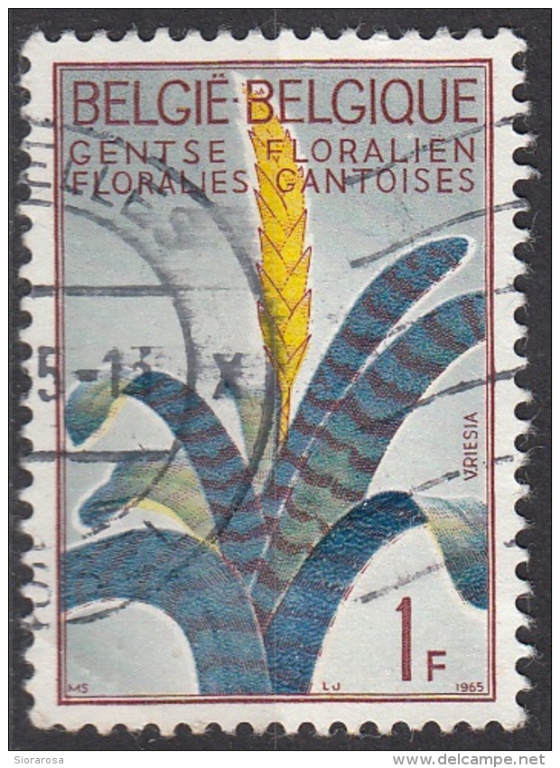 Belgio 1965 Sc. 619 Fiori Flowers VRIESIA Viaggiato Used Belgique Belgium - Vegetazione